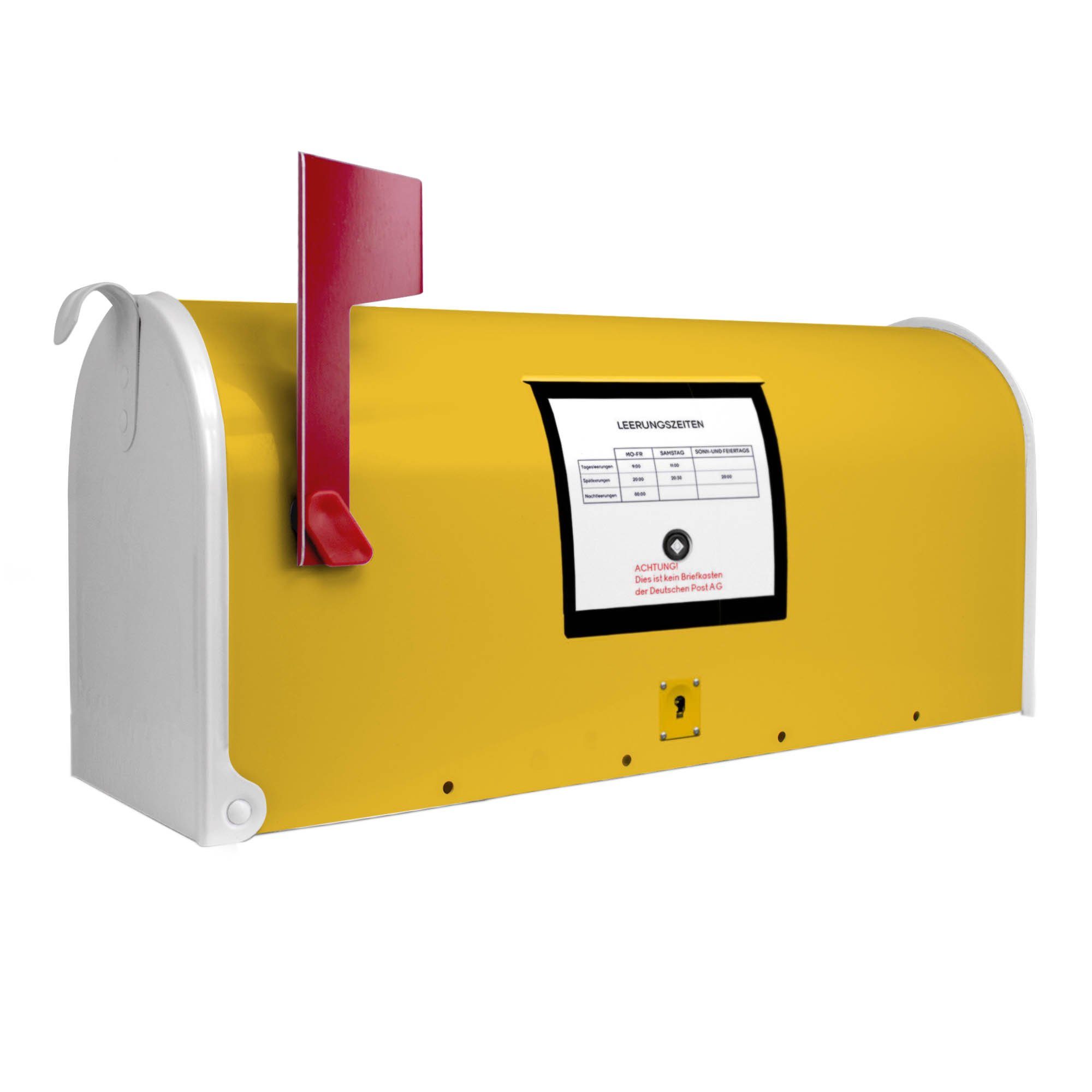 banjado Briefkasten US Mailbox (Motiv Briefkasten Gelb, Original aus Mississippi USA) weiß | Briefkästen
