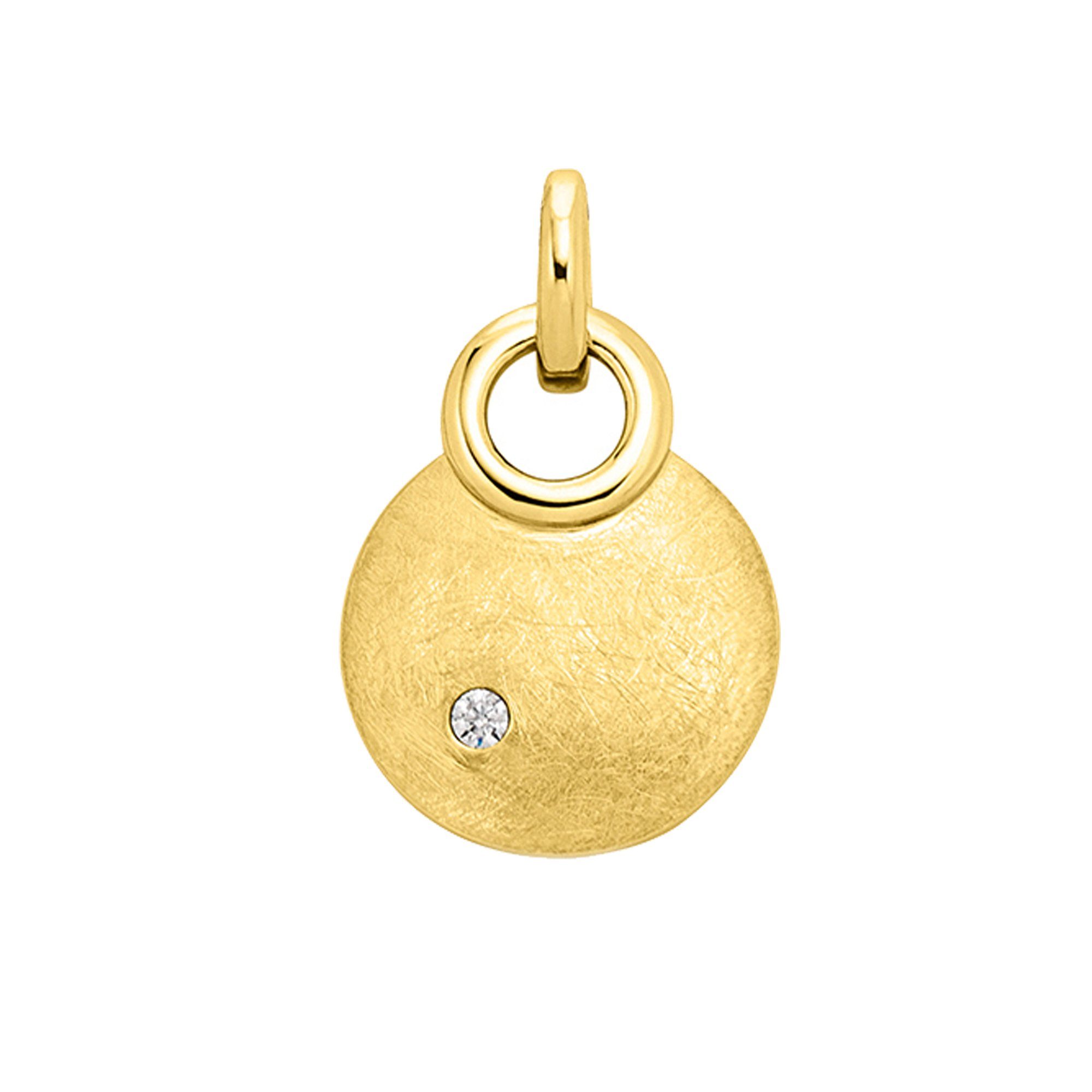 Orolino Kettenanhänger Gold 585 mattiert mit Brillant 0,02ct.