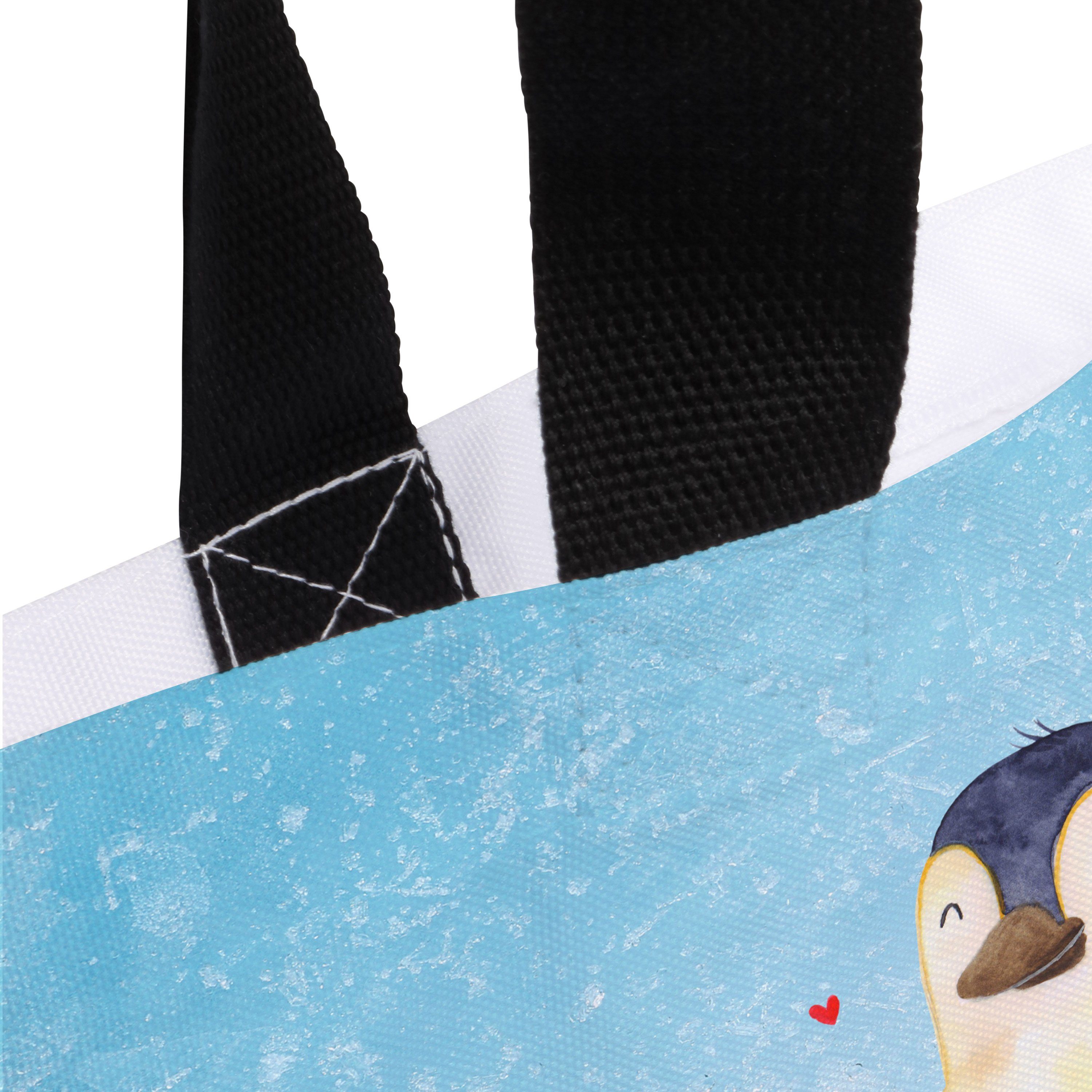 Pinguin - Mr. - Mrs. Panda Shopper Abspecken, Diät Freizeittasche, (1-tlg) Eisblau Geschenk, Tasche, &
