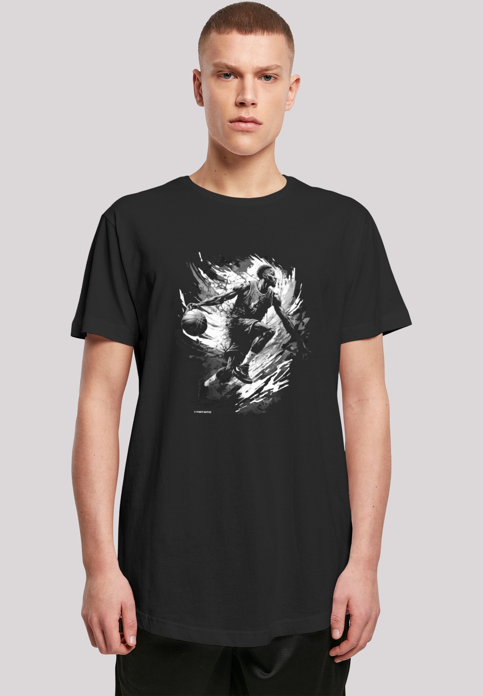 Splash schwarz Basketball F4NT4STIC Print T-Shirt Sport LONG