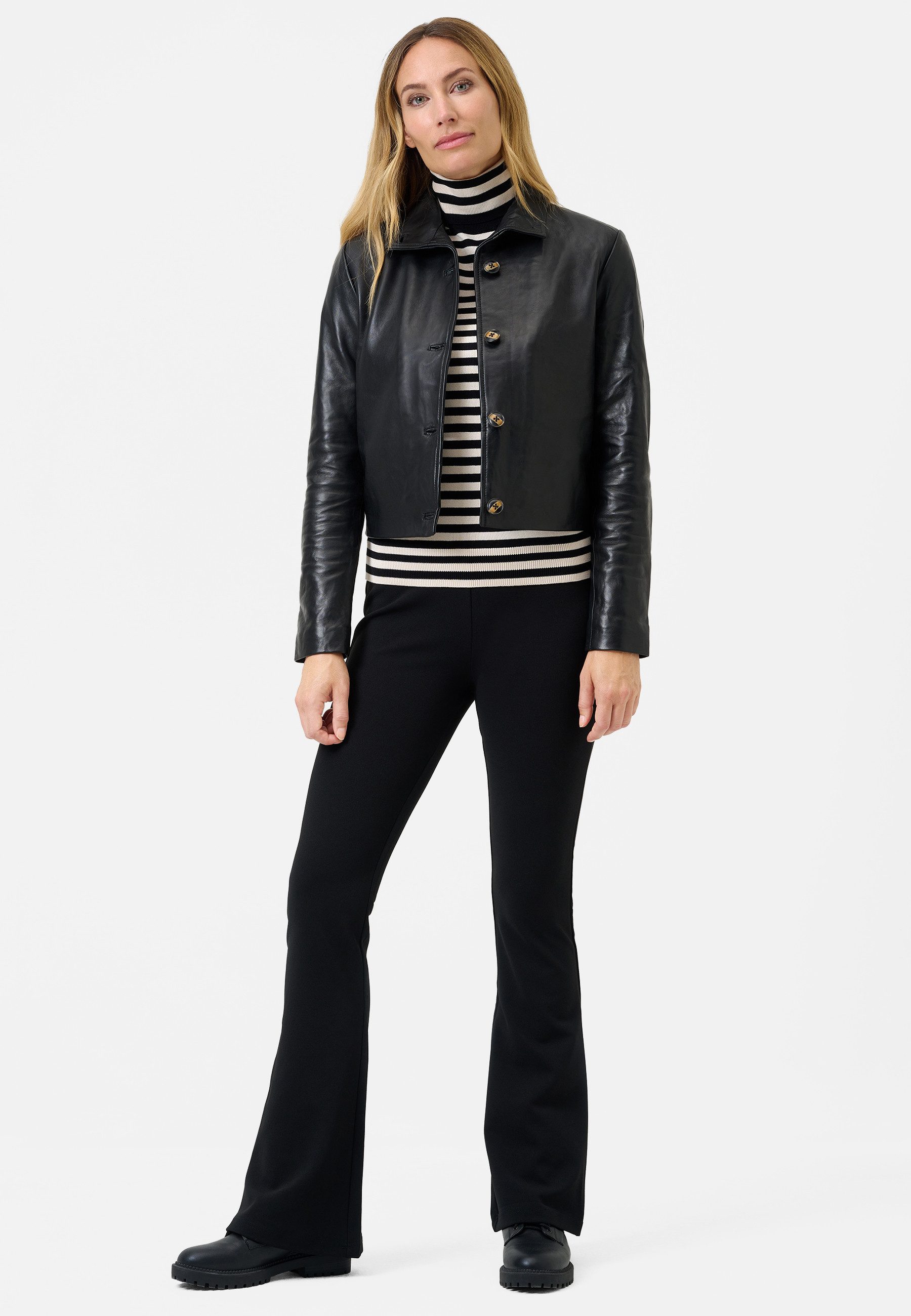 RICANO Lederjacke Juliette Lederjacke mit Stehkragen und Knopfverschluss – Bild 2 von 5