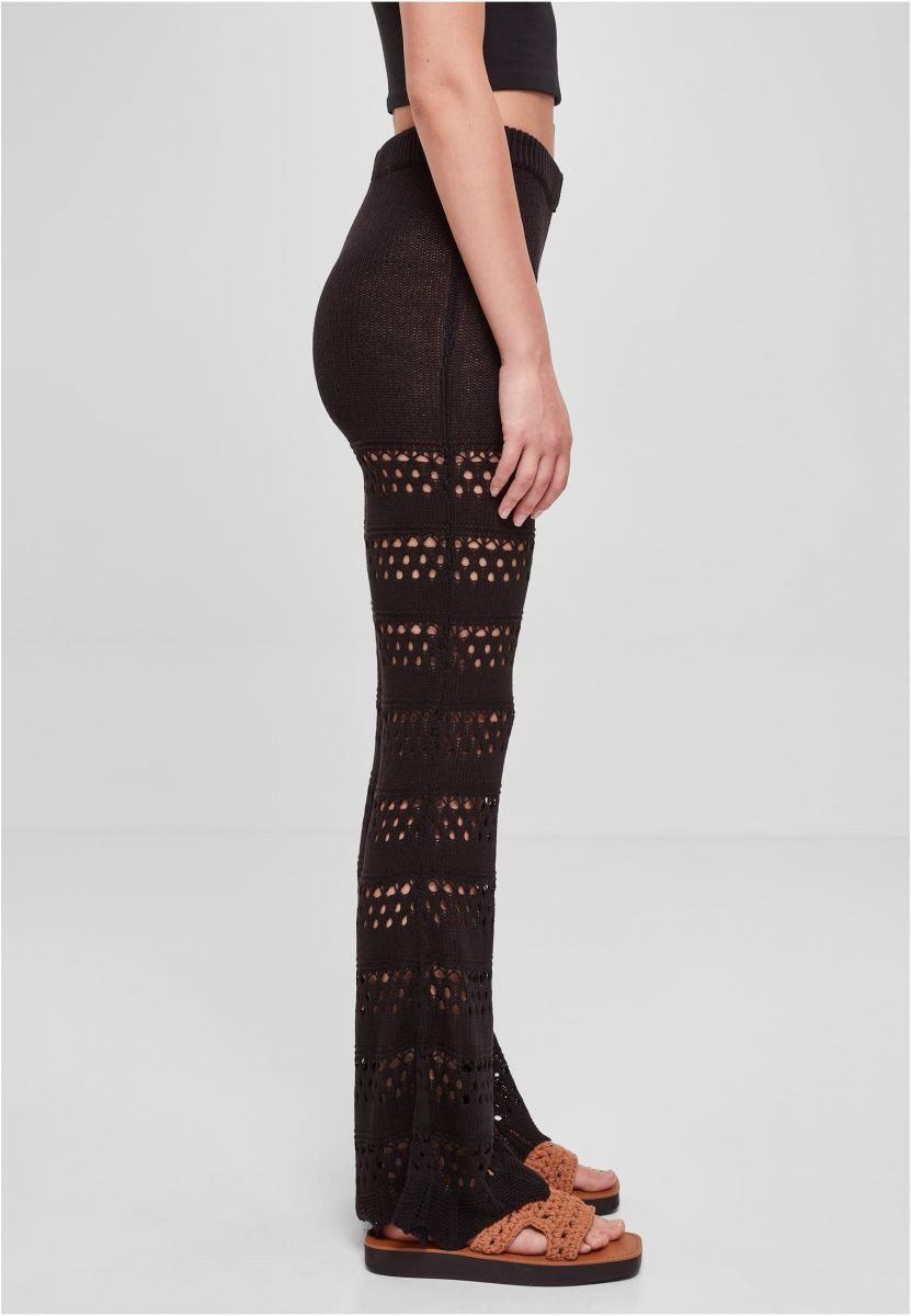 URBAN CLASSICS Leggings Ladies Flared Crochet Knit Leggings XS bis 5XL