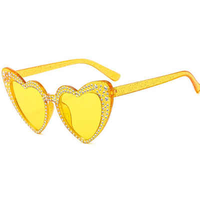 GelldG Sonnenbrille Übergroßes Quadrat funkelnde Sonnenbrille Retro dick Rahmen UV400