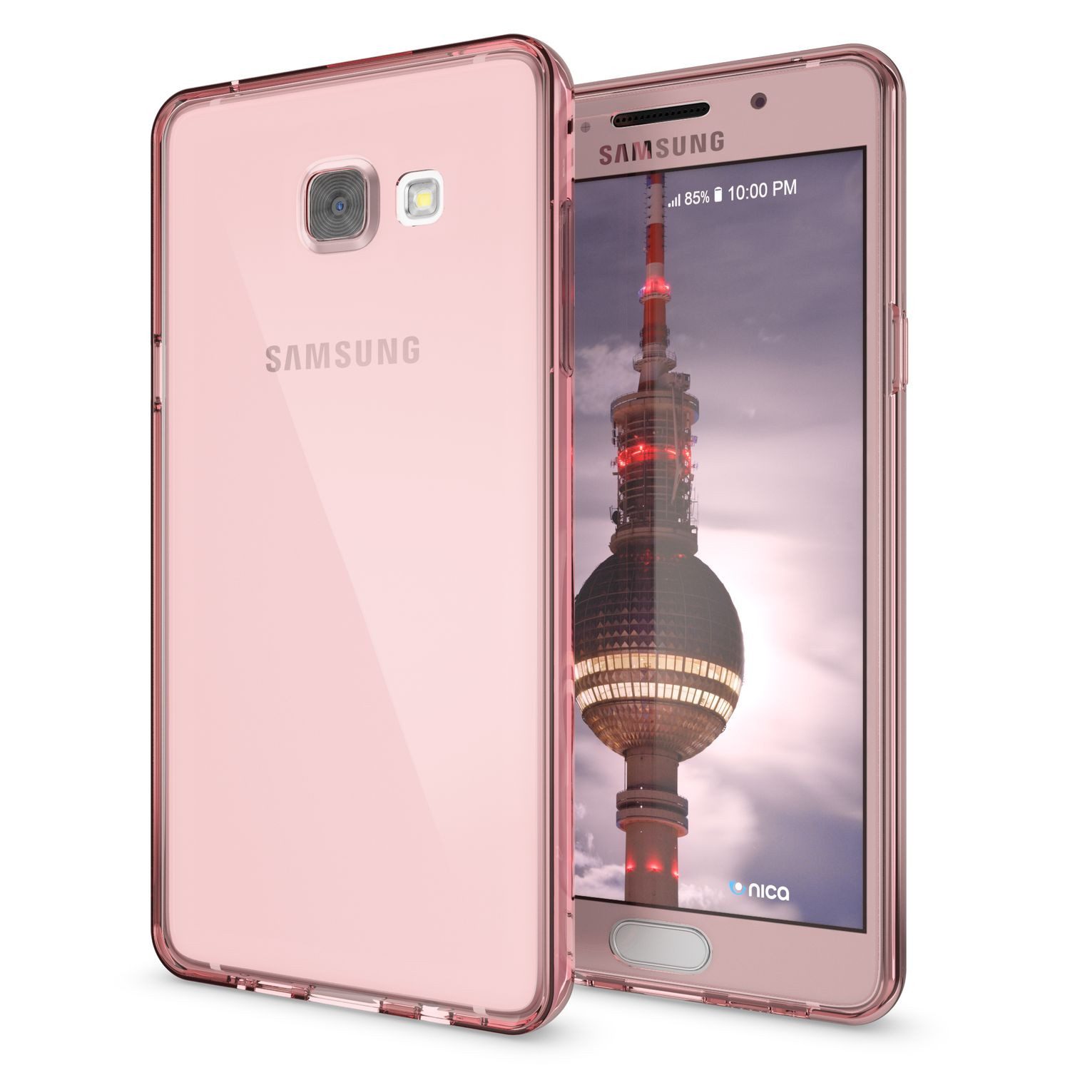 Nalia Smartphone-Hülle Samsung Galaxy A3 (2016) 11,9 cm (4,7 Zoll), Transparente 360 Grad Silikon Hülle / Rundumschutz / Full Cover Etui