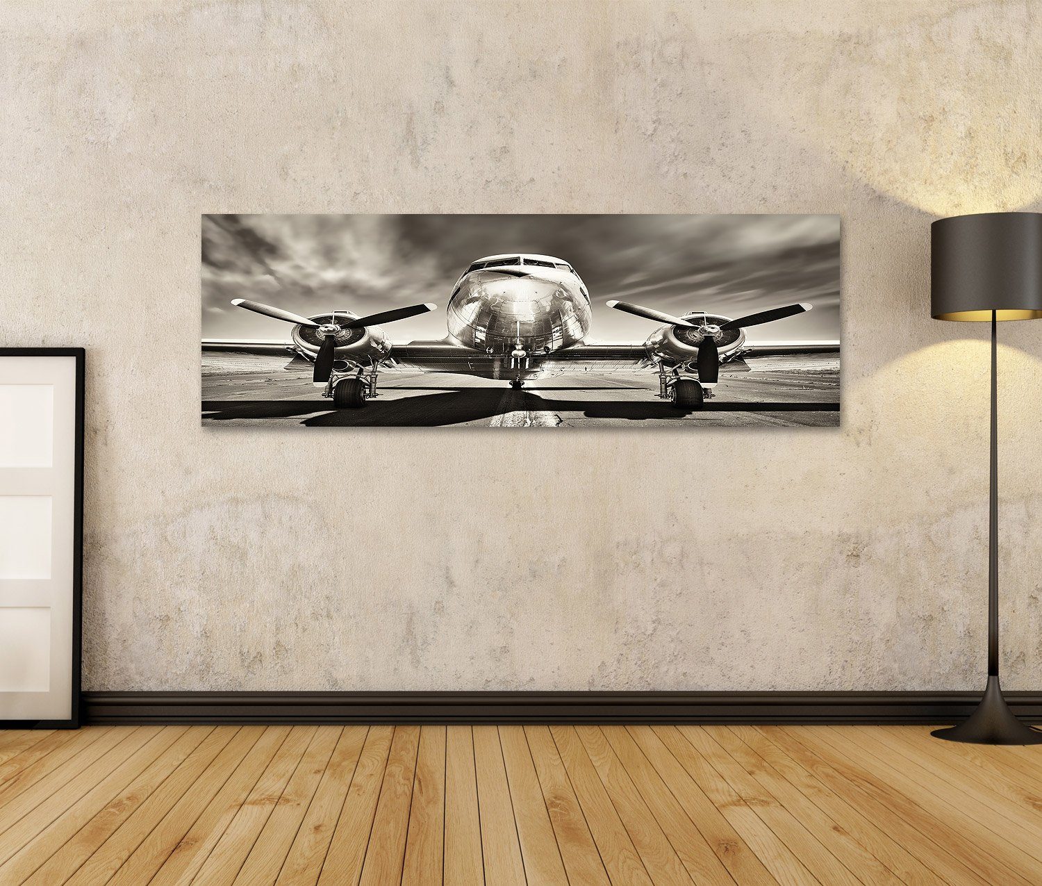 islandburner Leinwandbild Bild auf Leinwand Retro Flugzeug Wandbild Leinwan günstig online kaufen