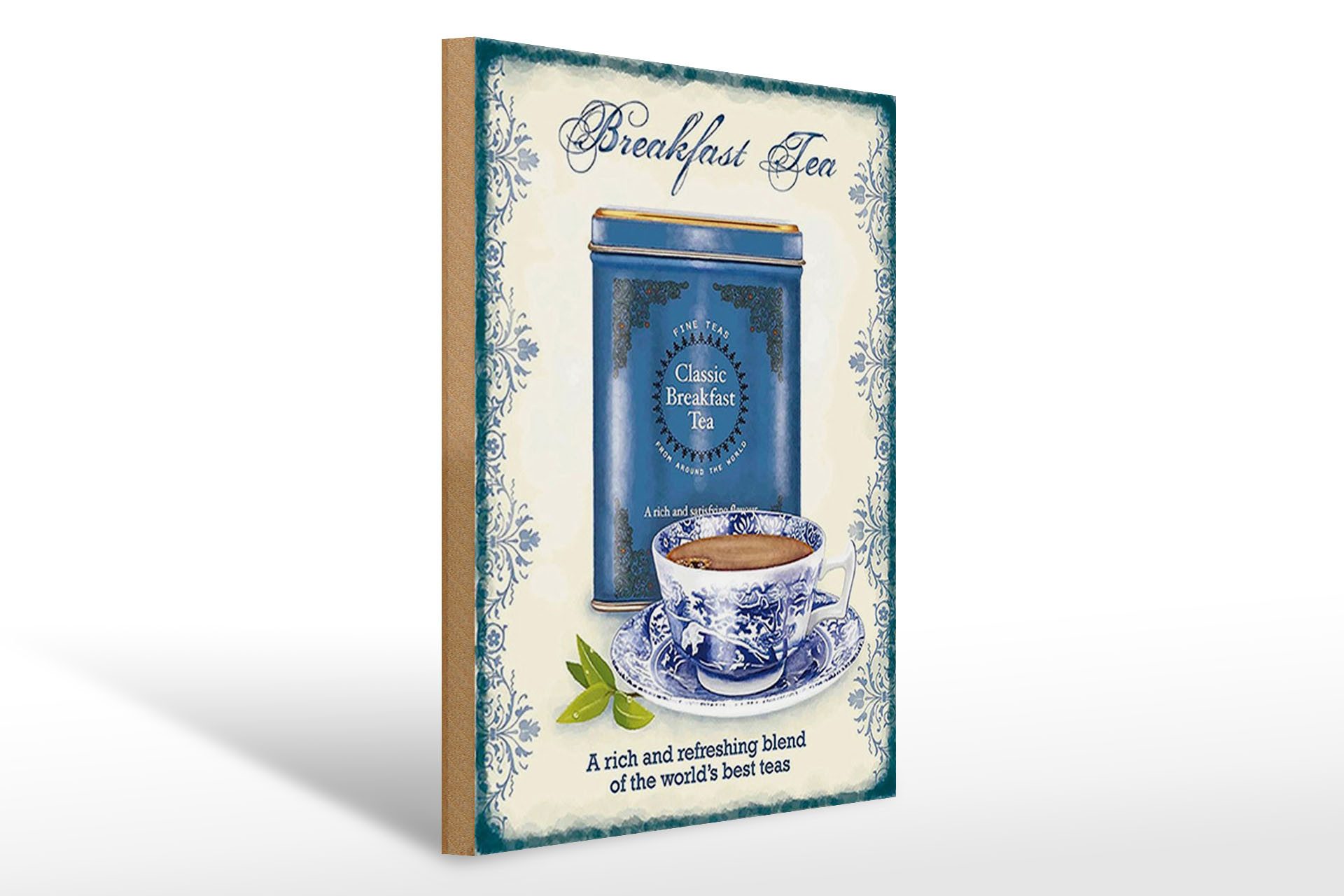 Holzbild Tee 30x40cm Classic Breakfast Tea best teas