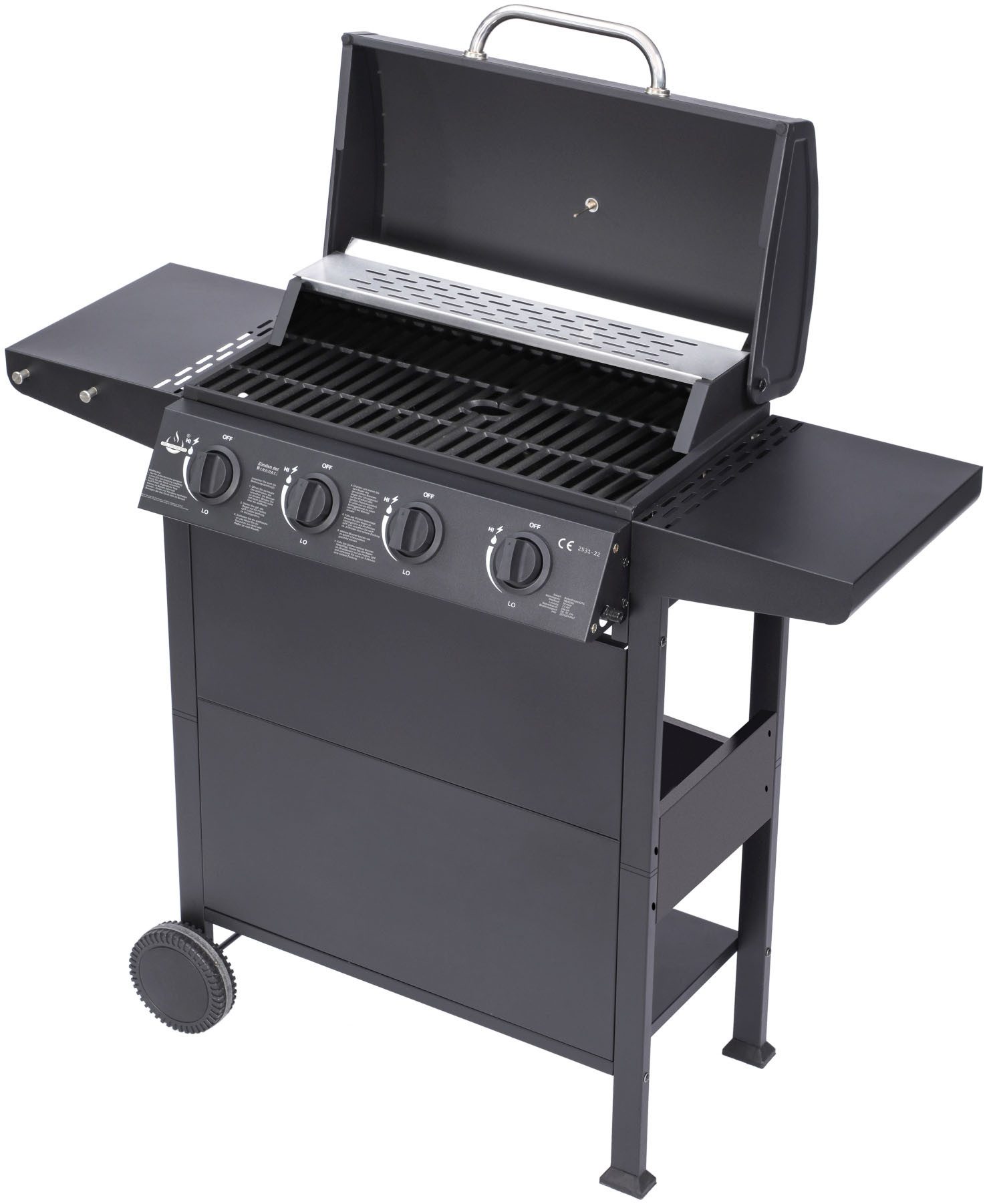 El Fuego Gasgrill San Jose 4 Brenner, mit gusseisernem Grillrost – Bild 4 von 5