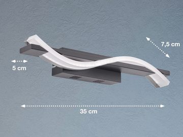 meineWunschleuchte LED Wandleuchte, Dimmfunktion, LED fest integriert, Warmweiß, 2er SET 35cm lang - minimalistisch & ausgefallen