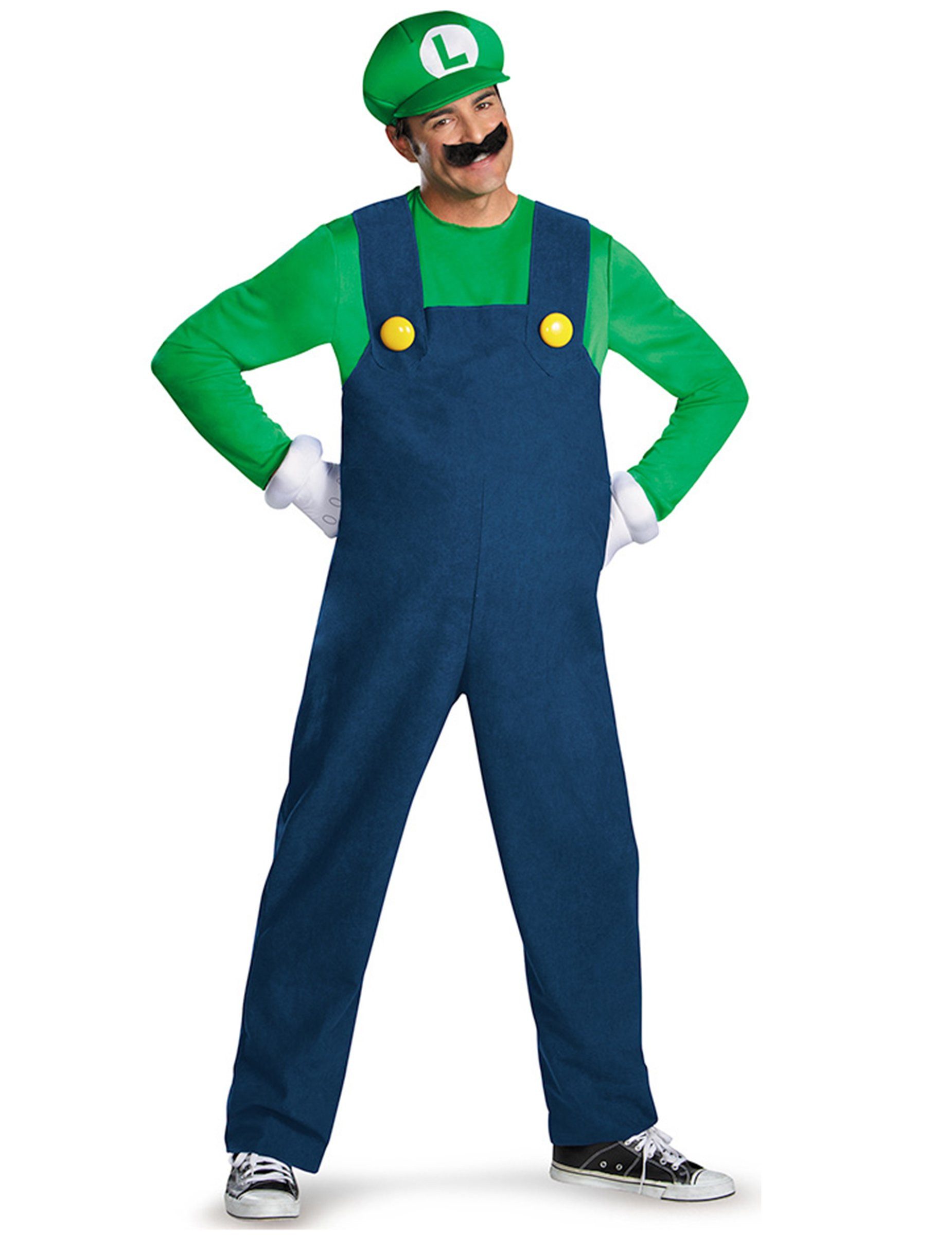 Disguise Kostüm Luigi Deluxe Kostüm Super Mario Videospiel grün-blau