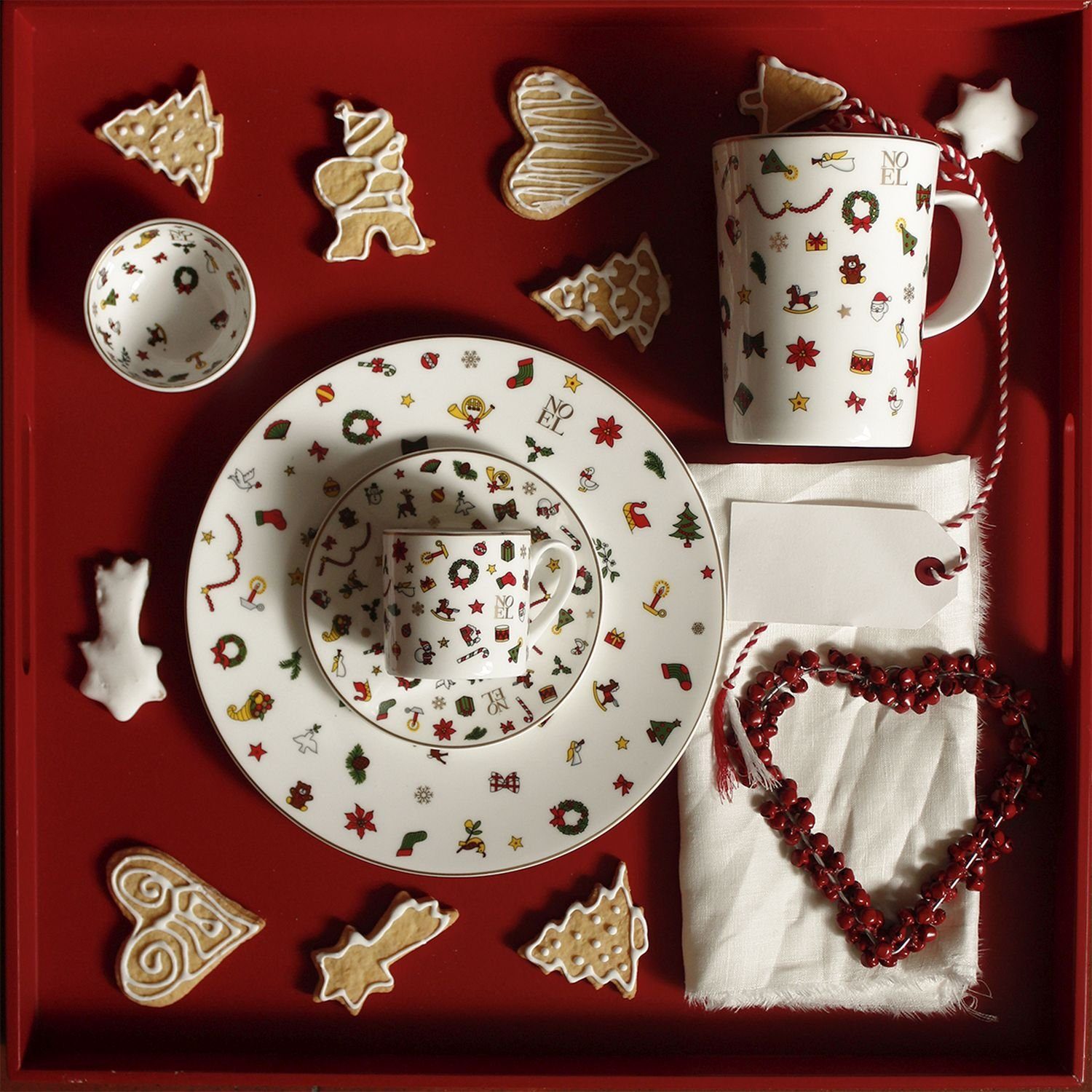 TAITÙ Tasse Noel Oro Henkelbecher 450 ml, 1-tlg., Fine Bone China