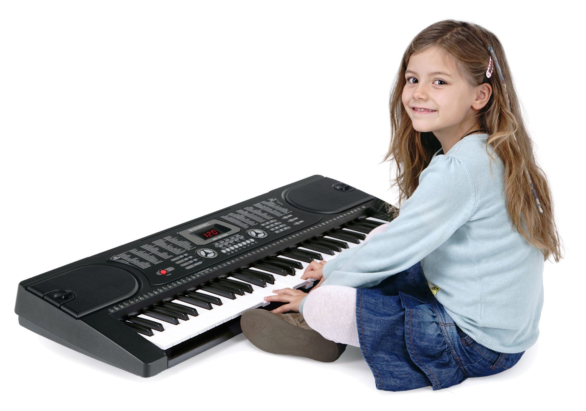 McGrey Home-Keyboard EK-6100 - 61 Tasten Einsteiger-Keyboard (inkl. Keyboard & Mikrofon), 255 Klänge und Begleitrhythmen und Lernfuktionen