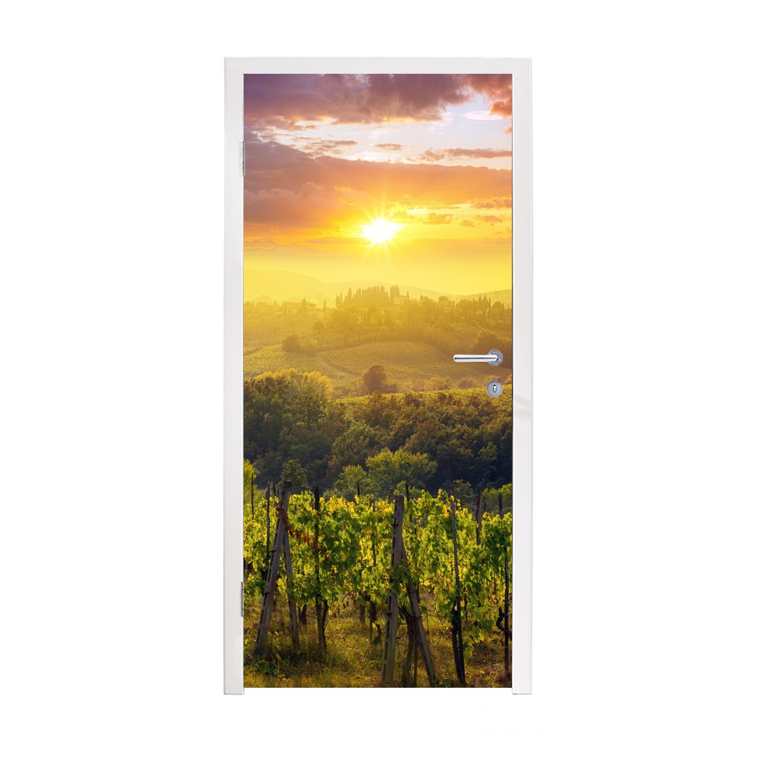 MuchoWow Türtapete Toskana - Italien - Weinreben, Matt, bedruckt, (1 St), Fototapete für Tür, Türaufkleber, 75x205 cm