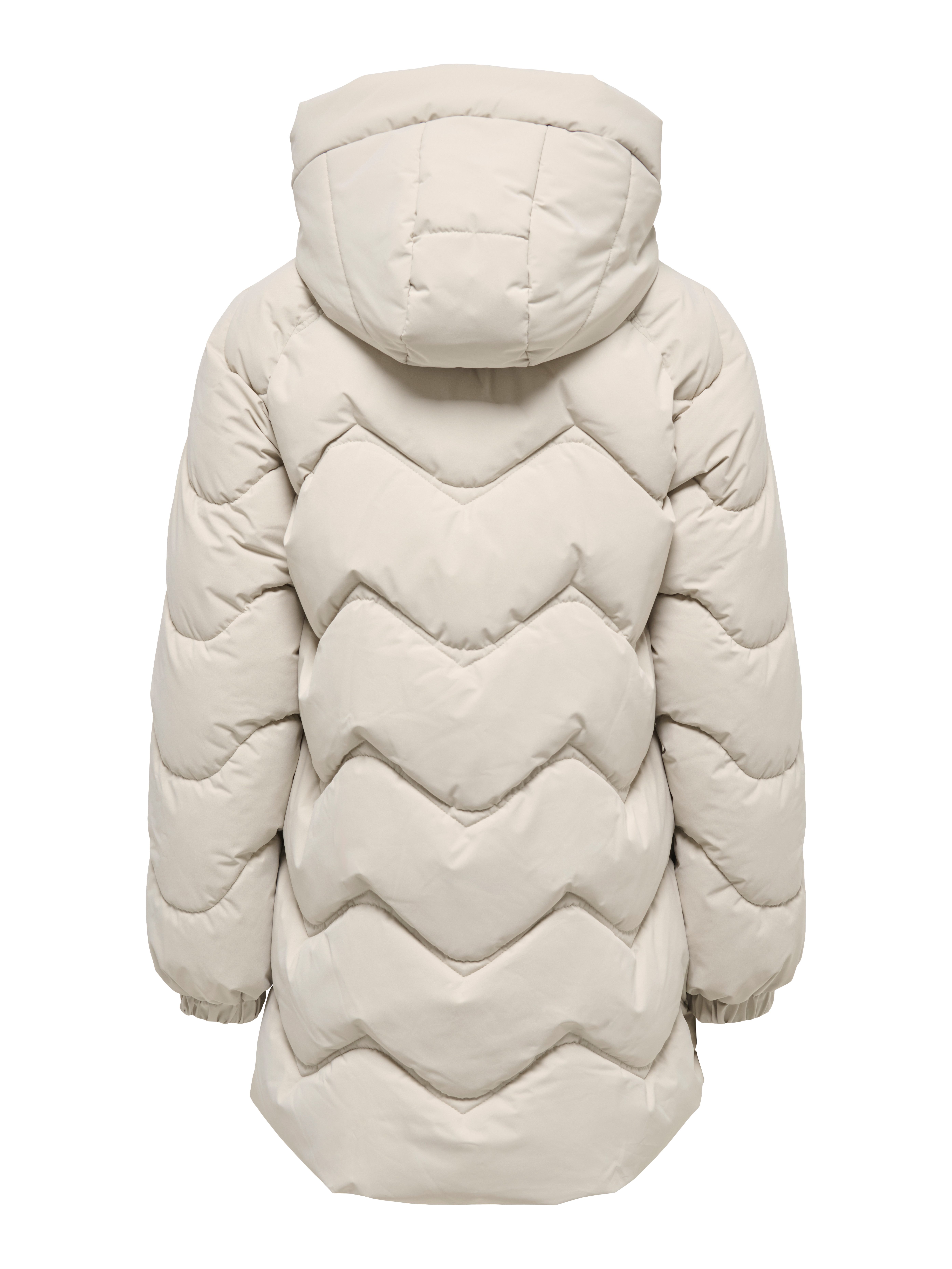 JDY Steppjacke JDYPOWER LONG HOOD PUFFER OTW HAB Kunstfaser