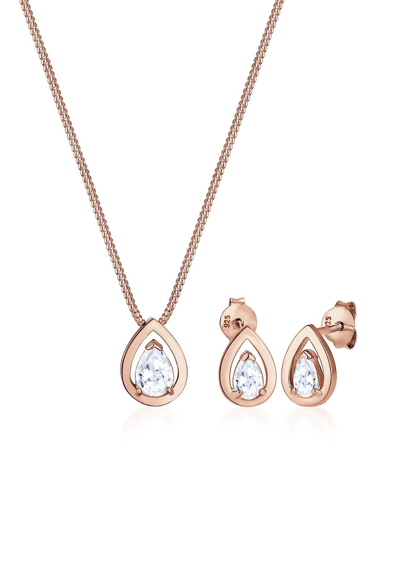 Elli Schmuckset Set Tropfen Zirkonia Weiß günstig online kaufen