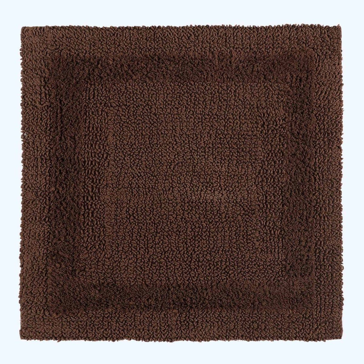 Homescapes Badematte Duschvorleger braun 50x50 cm aus 100% Baumwolle, Höhe 20 mm, quadratisch, 50 x 50 cm
