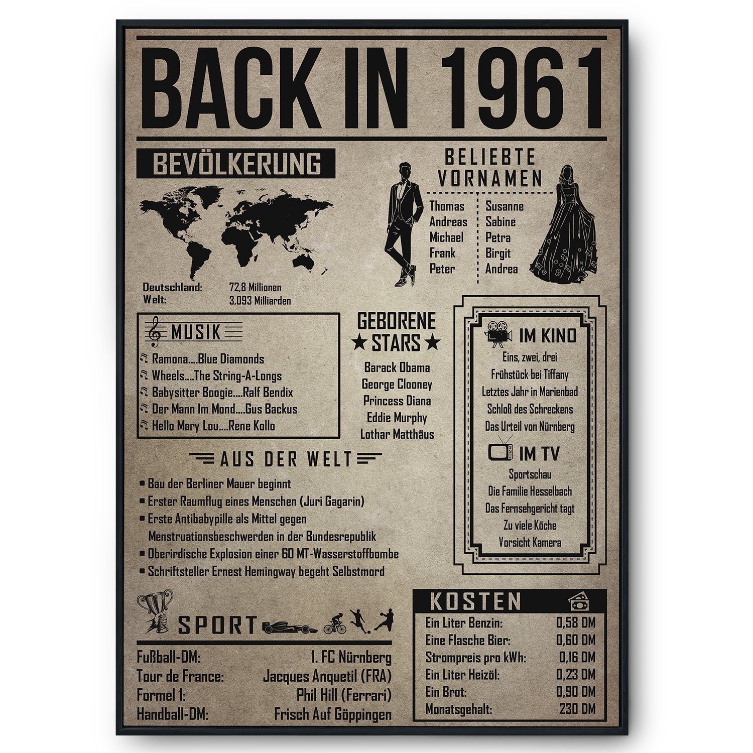 Tigerlino Poster Geschenk Männer Frauen, Geburtstag Rückblick Zeitreise Ges günstig online kaufen