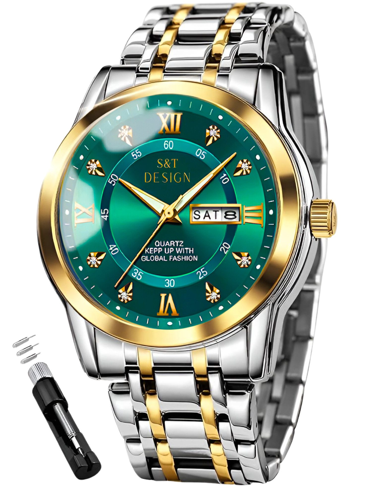 Quarzuhr Herren Uhr Edelstahl Armbanduhr Herrenuhr