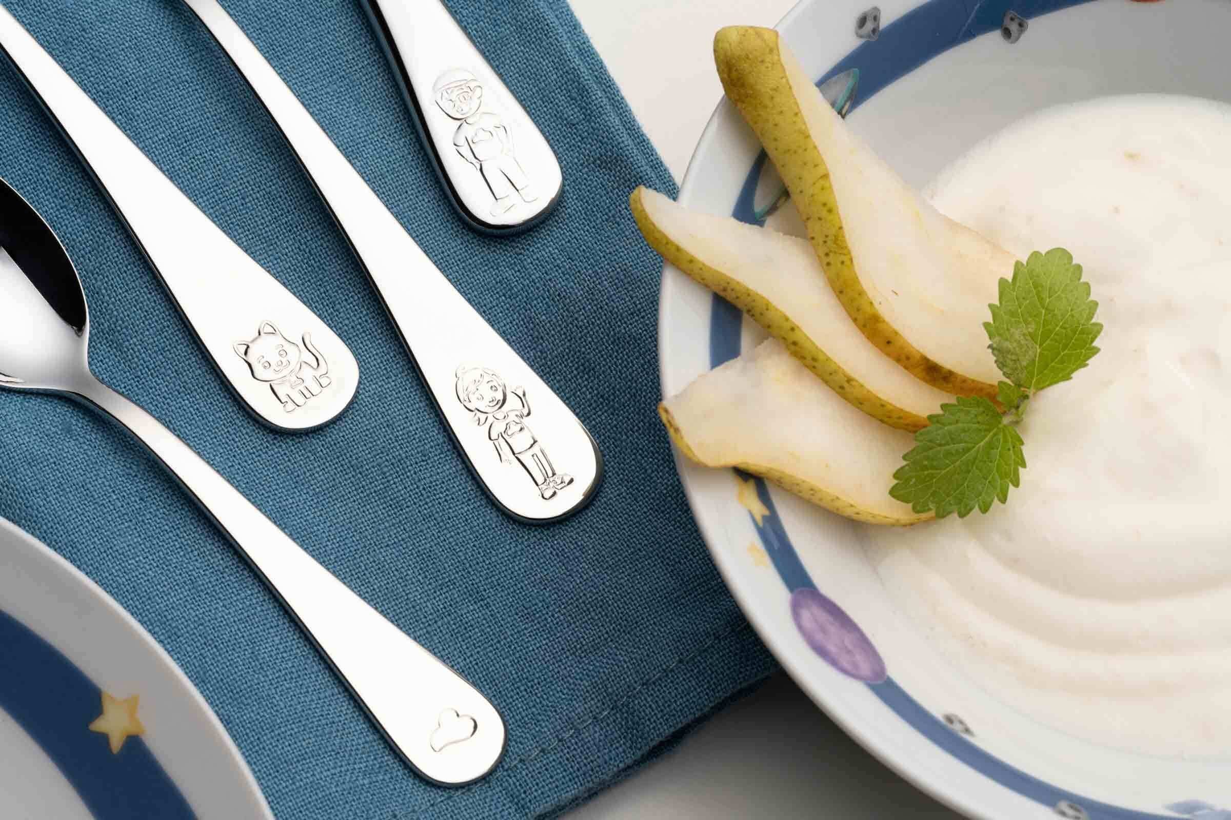LEONARDO Kinderbesteck Bambini Avventura Kinderbesteck 4er Set (4-tlg), Edelstahl, Ideal für den Alltag, spülmaschinengeeignet