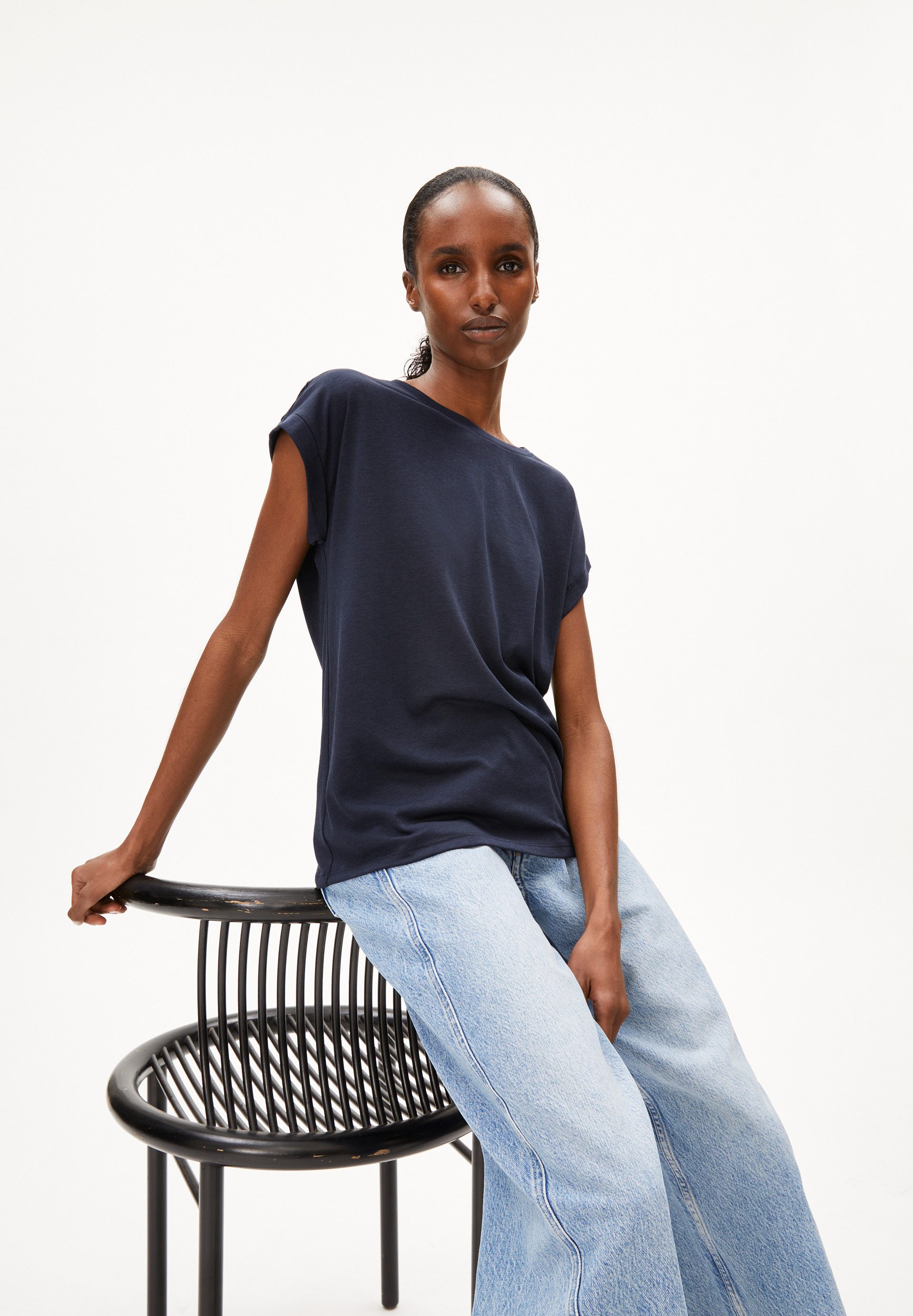 Armedangels T-Shirt JILAANA T-Shirt aus TENCEL™ Lyocell Mix Rundhalsausschnitt