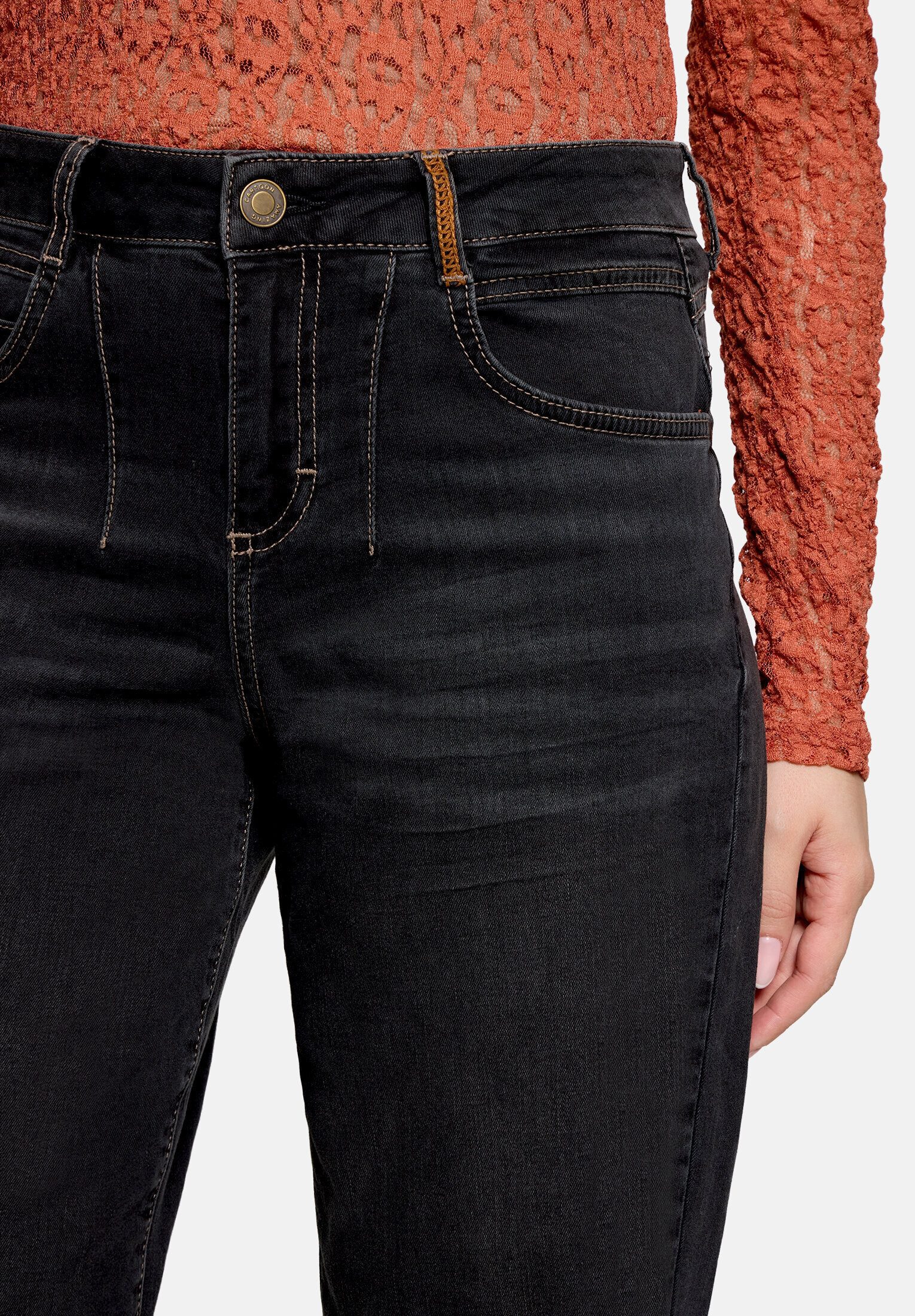 Cartoon Ankle-Jeans Damen mit Waschung