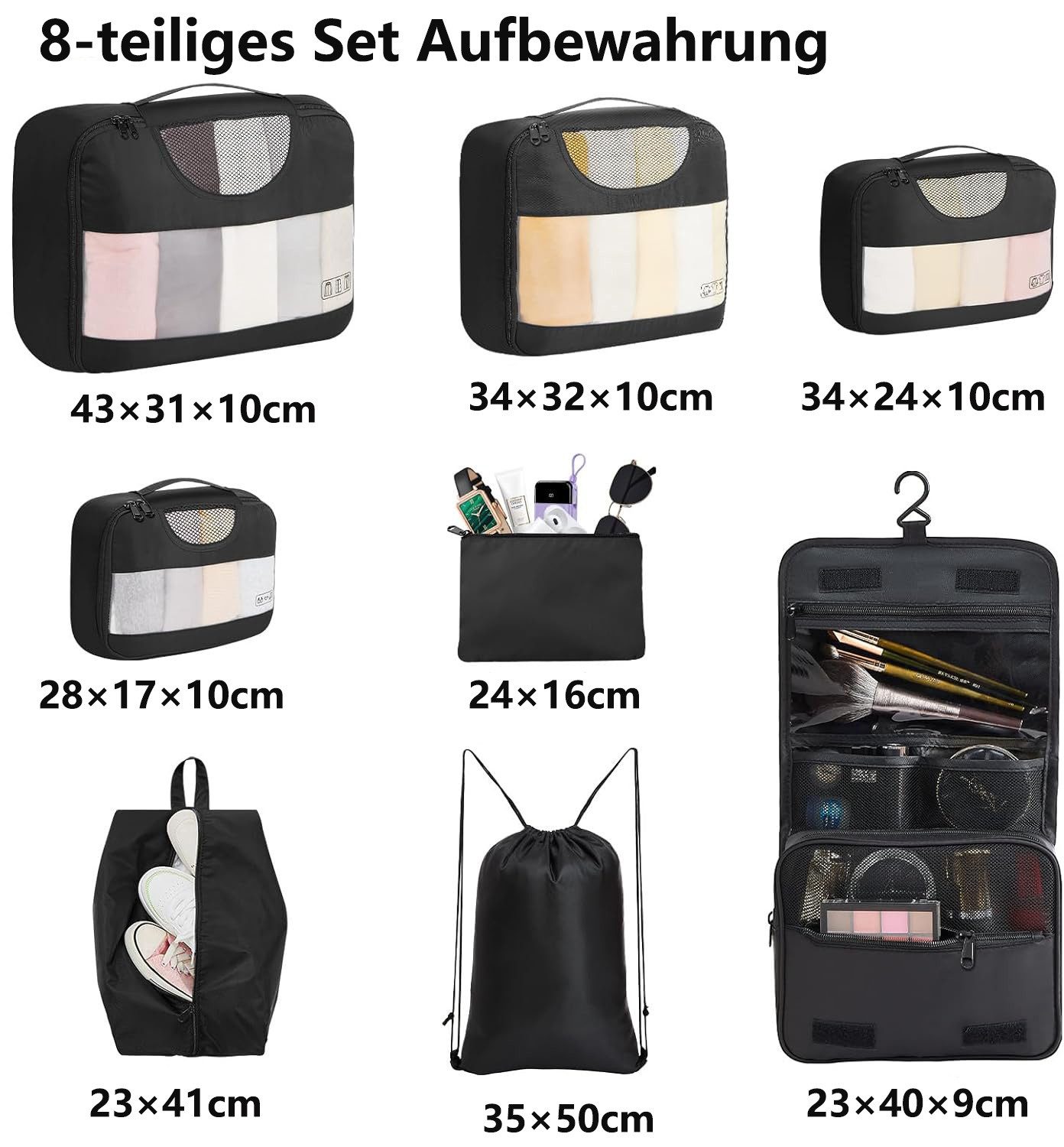Coonoor Kofferorganizer 8 Teilige Aufbewahrungsbeutel-Set, Kleidertaschen, günstig online kaufen