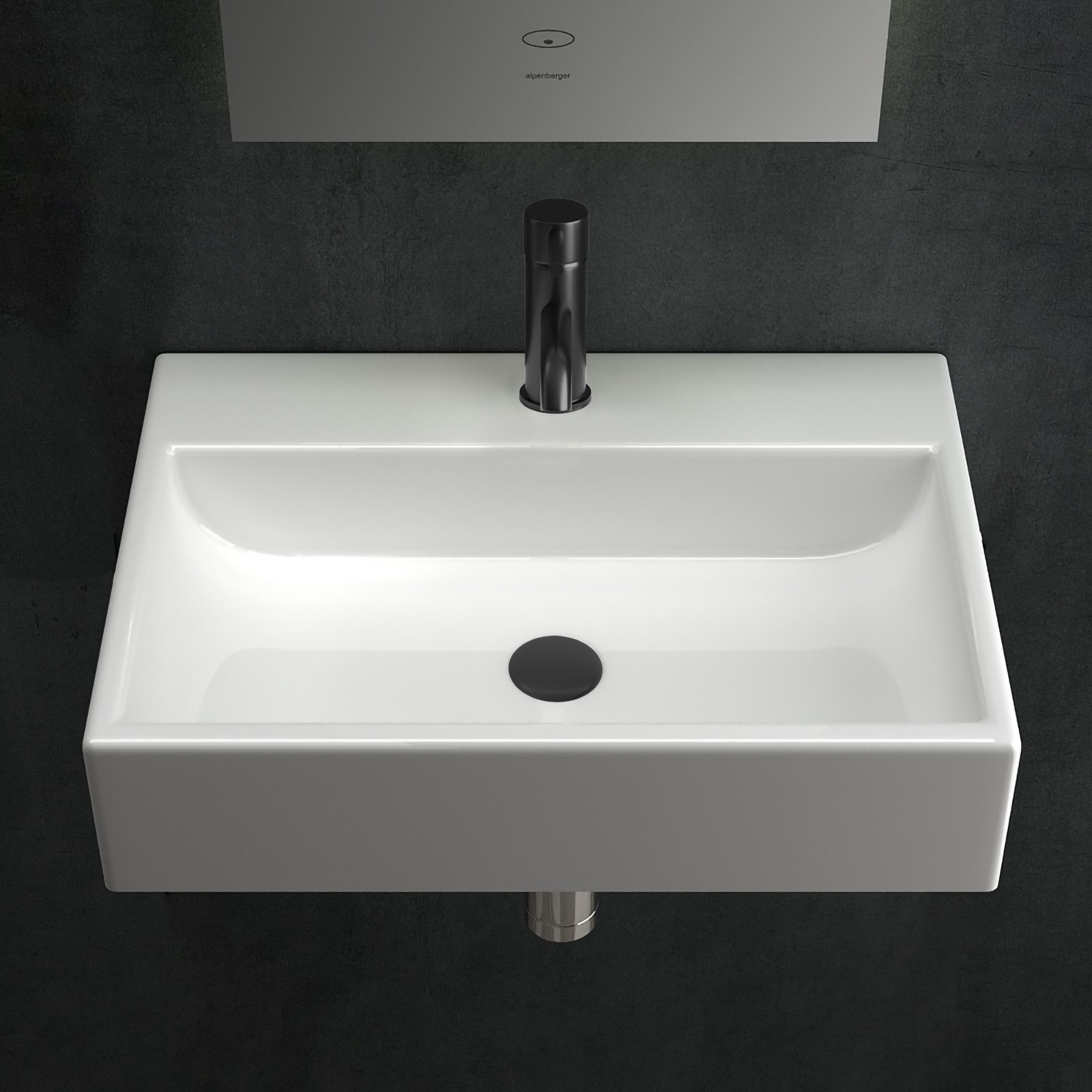 Alpenberger Waschbecken - Keramik Aufsatzwaschbecken Hängewaschbecken - Eleganter Waschplatz (1-tlg. Set, 1-St., Handwaschbecken Badezimmer), Aufsatzbecken schm – Bild 4 von 5
