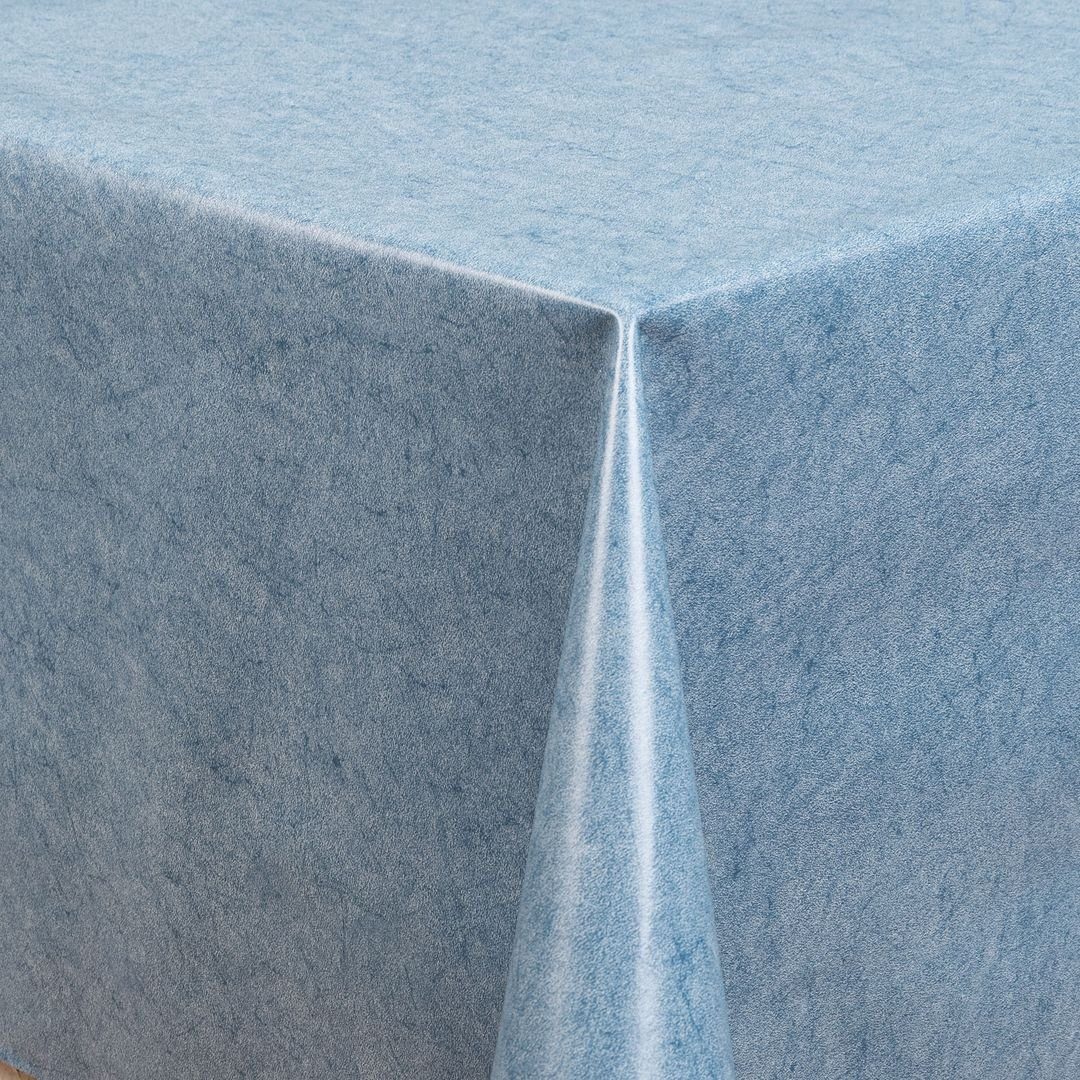 laro Tischdecke Wachstuch-Tischdecken Abwaschbar Uni blau meliert rechtecki günstig online kaufen