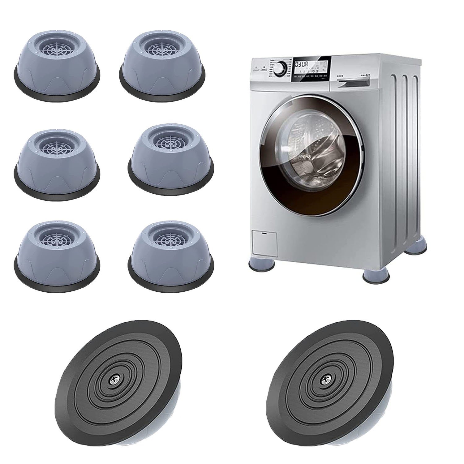 TTAototech Waschmaschine Anti-Vibrations-Pad Waschmaschine Fußpolster Anti-Walk Anti-Schock-Pad Erhöhen Die Höhe Geräuschreduzierung 