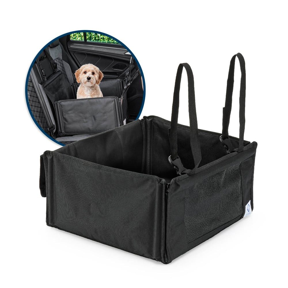 FLIPLINE® Hunde-Autositz FLIPLINE Hundeautositz – wasserfeste Hundebox Auto für Hund 12kg (S)