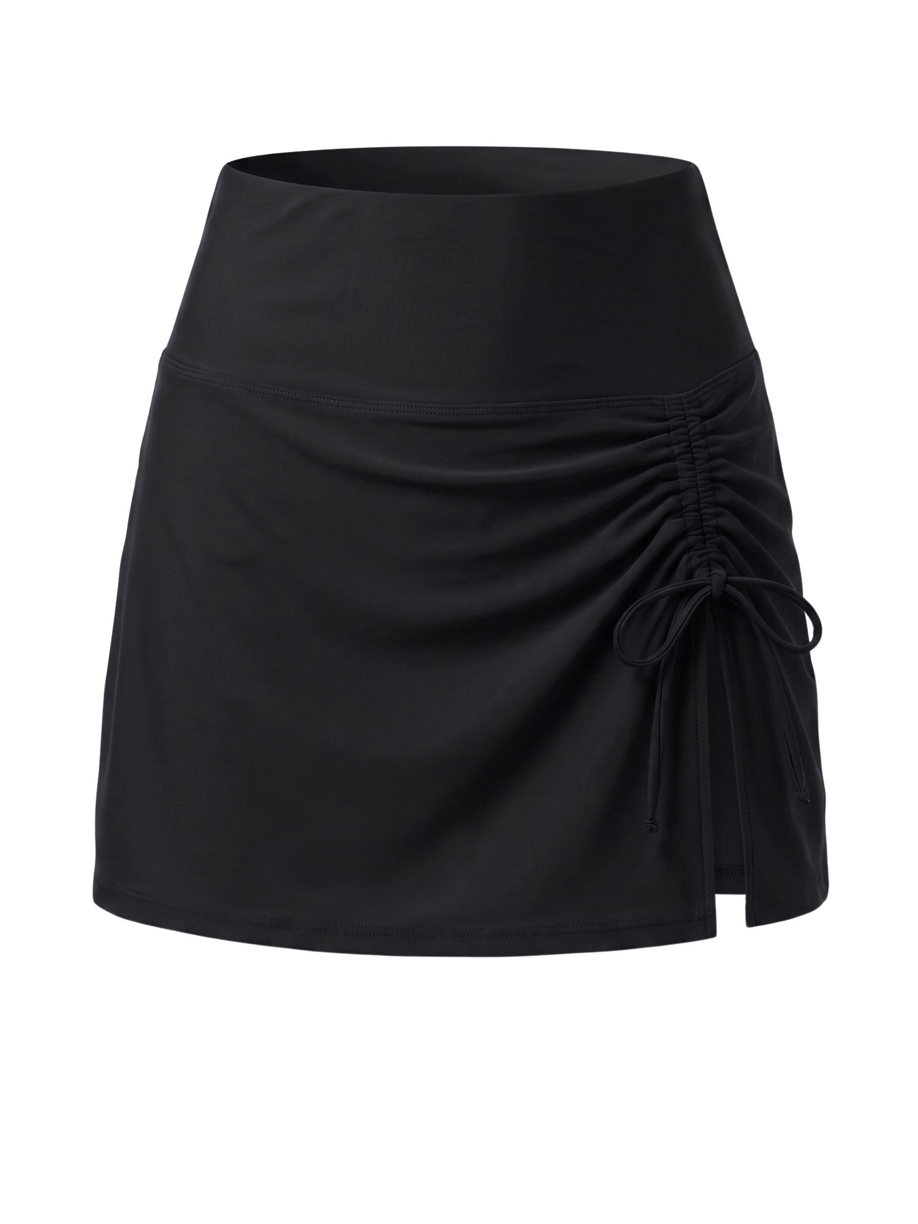 Elegant Love Bade-Rock Schwimm-Minirock mit festgenähter Bikini-Hose, Bade-Skort High Waist Baderock mit integriertem Slip und seitlicher Raffung