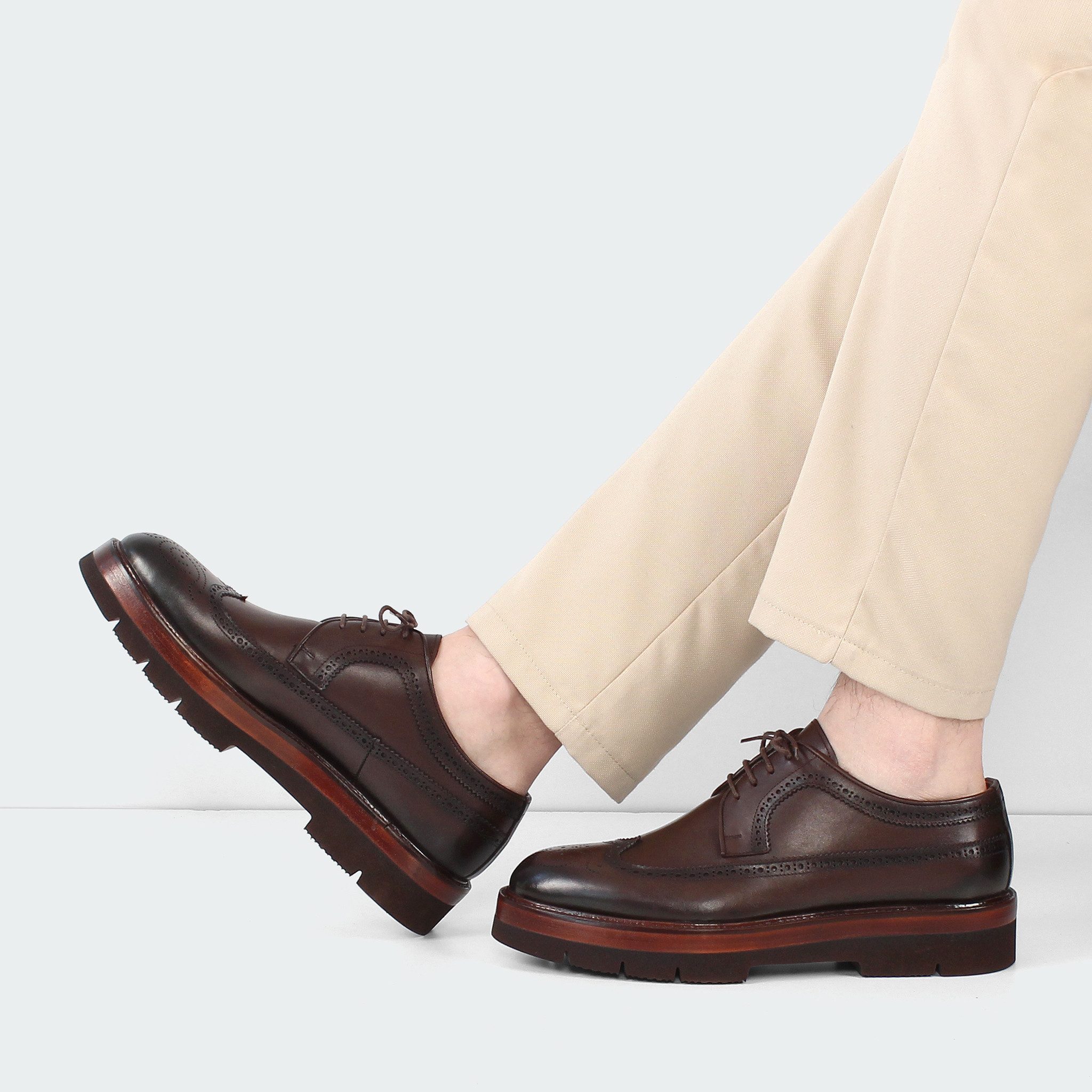 Celal Gültekin 747-4545 Schnürschuh Braun, Brogue-Muster, günstig online kaufen