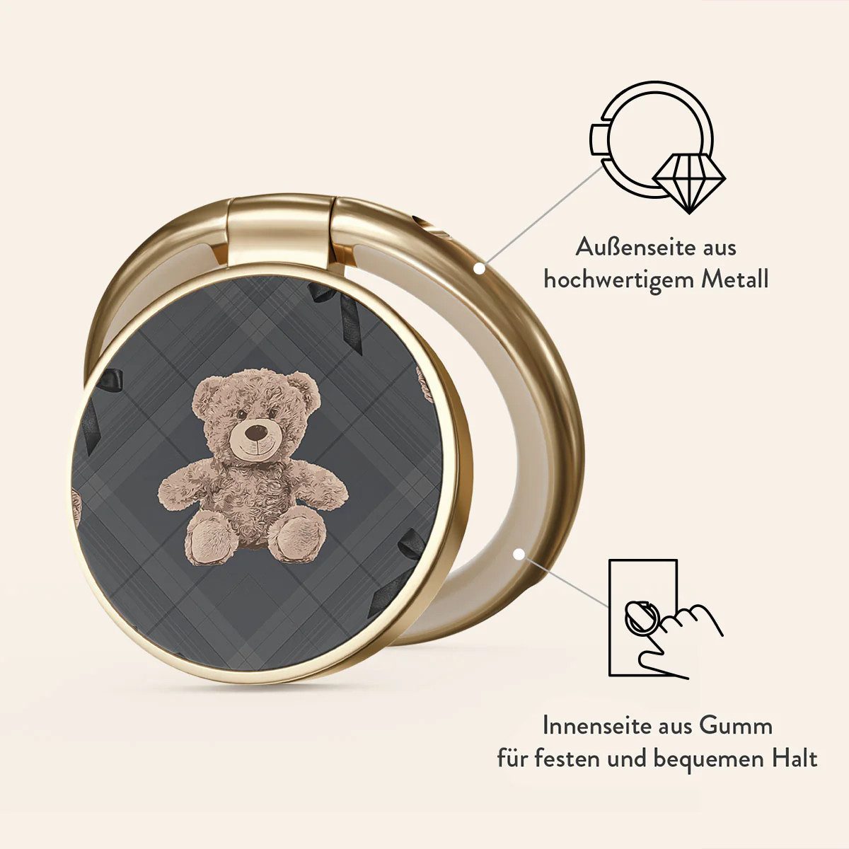 BURGA Popsockets Best Friends Forever "BFF" Ring Holder gold