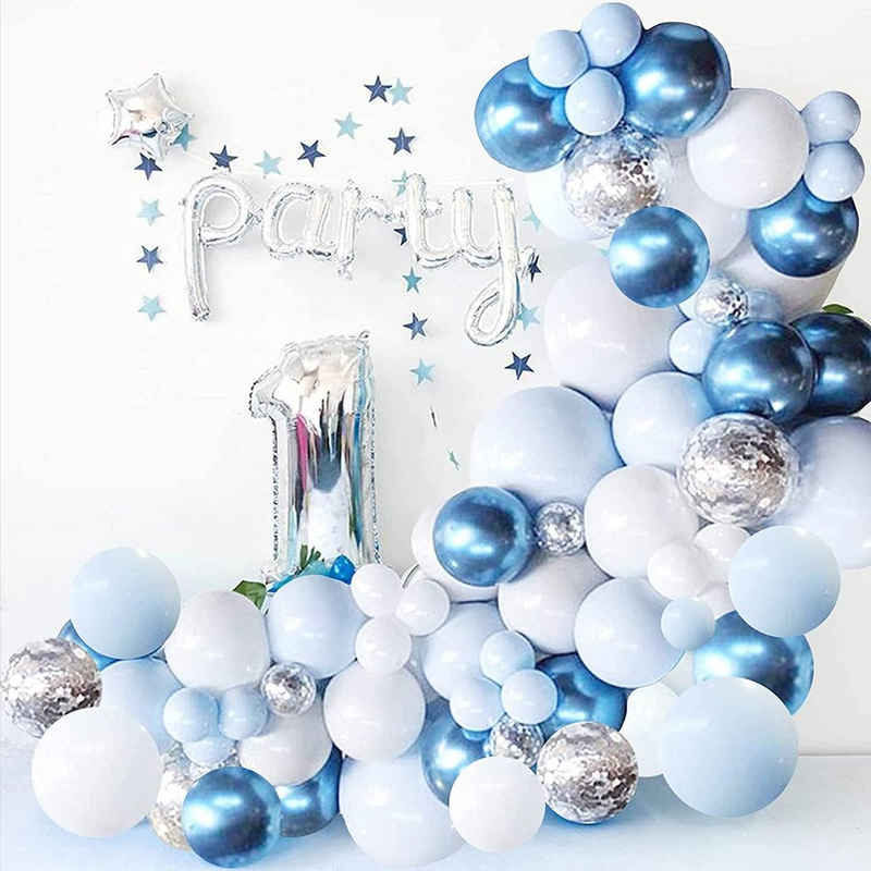 LOCOBAMBOO Luftballon »Luftballons Geburtstag Blau Luftballon Girlande Deko Helium 107 Stück«