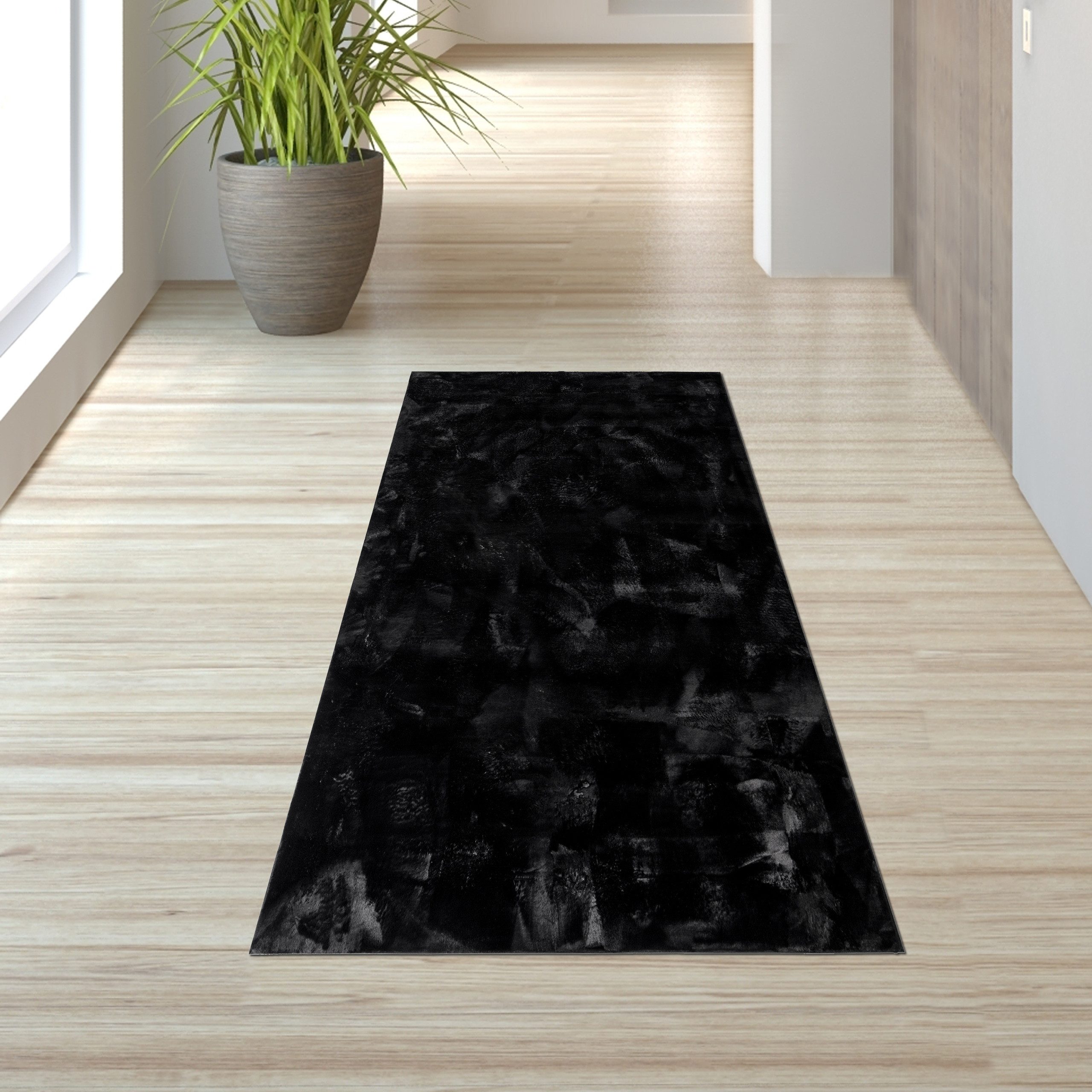 TeppichHome24 Teppich Teppich schwarz weich pflegeleicht saugrobotergeeignet, rechteckig