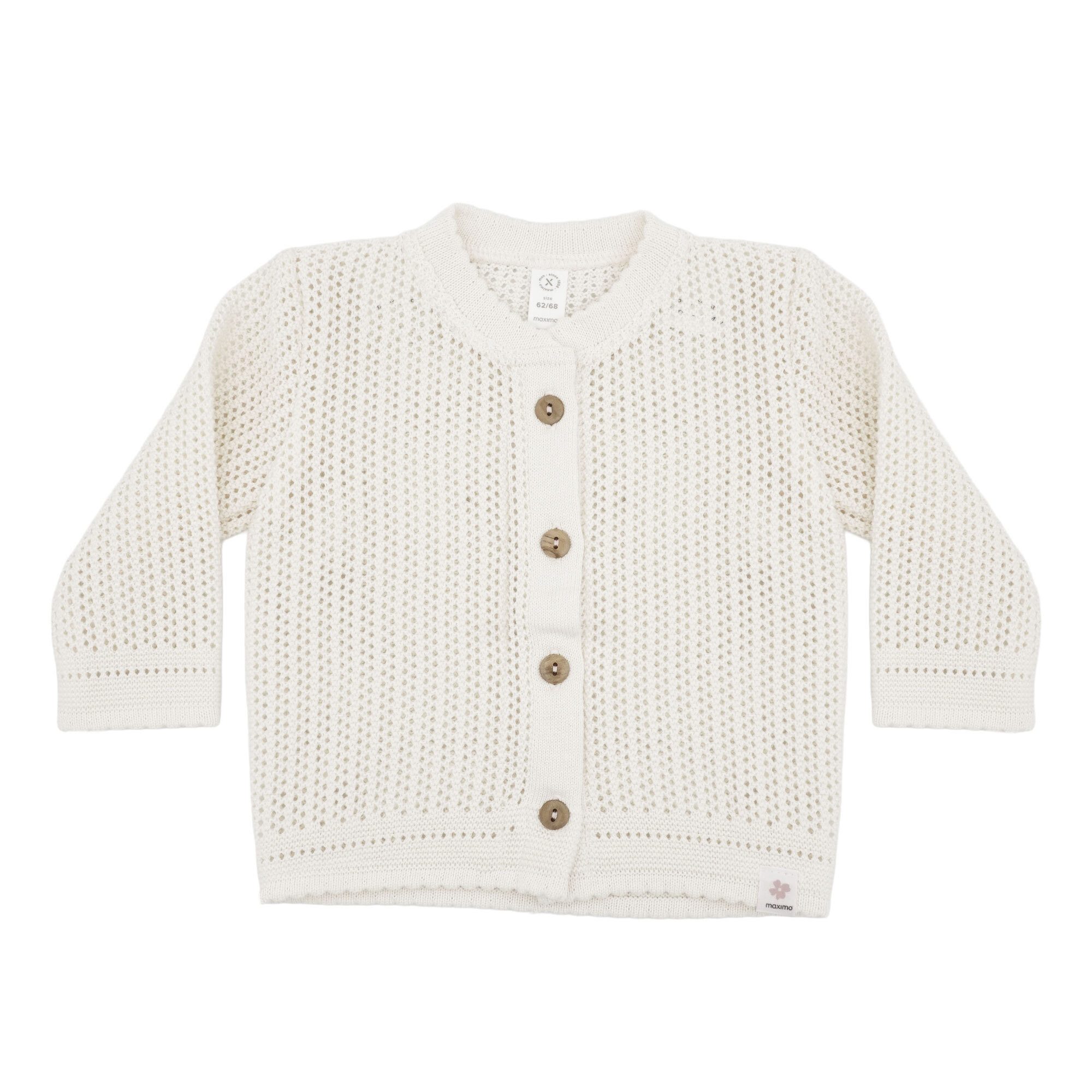 MAXIMO Fleecejacke GOTS BABY-Strickjacke,Struktur Knöpfe (1-St) Festiv