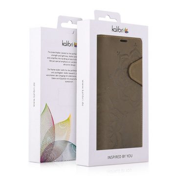 kalibri Handyhülle Hülle für Samsung Galaxy A71, Leder Schutzhülle - Handy Wallet Case Cover - Blumen Zwillinge Design