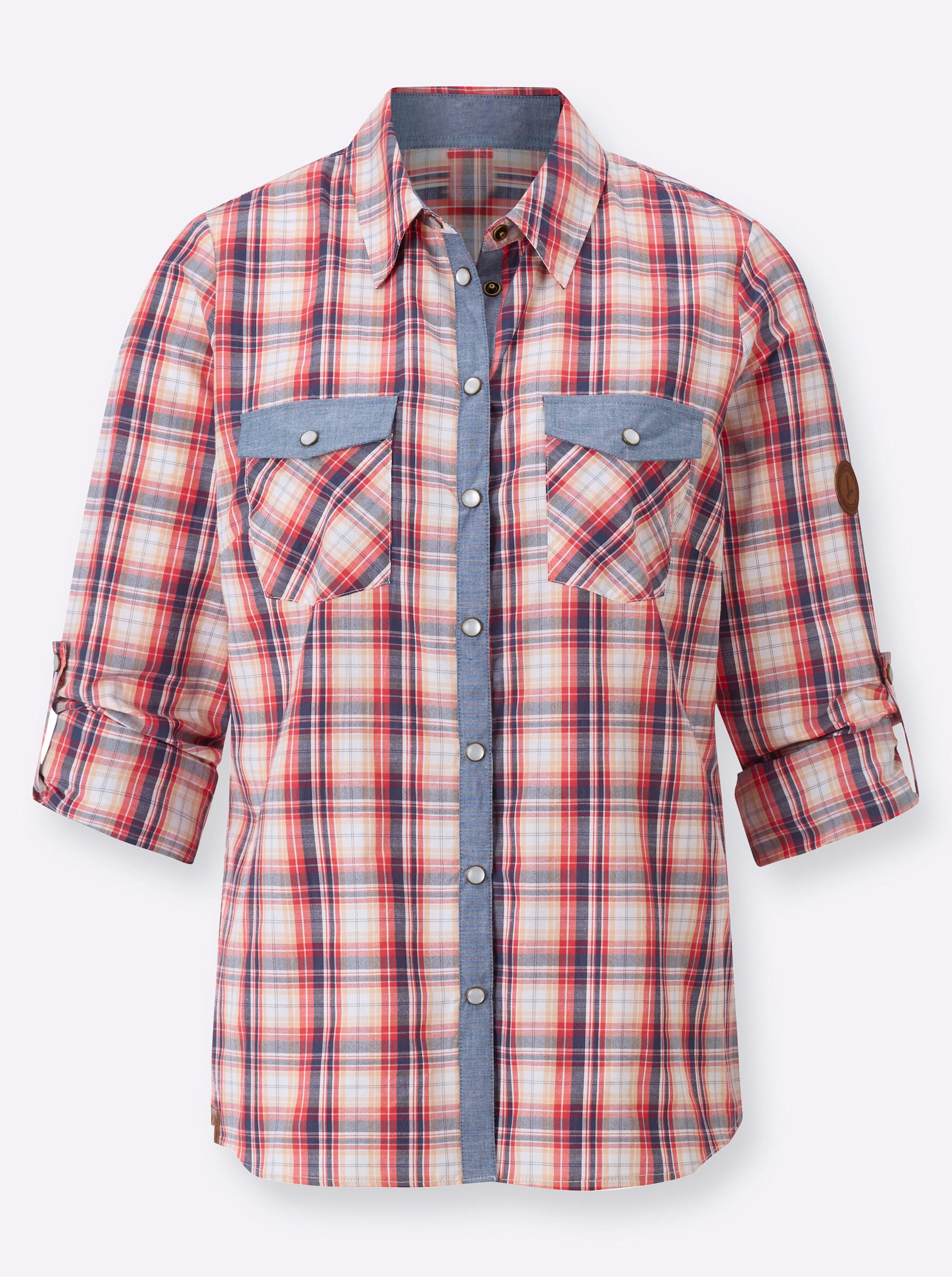 Witt Klassische Bluse Karo-Bluse Langarm