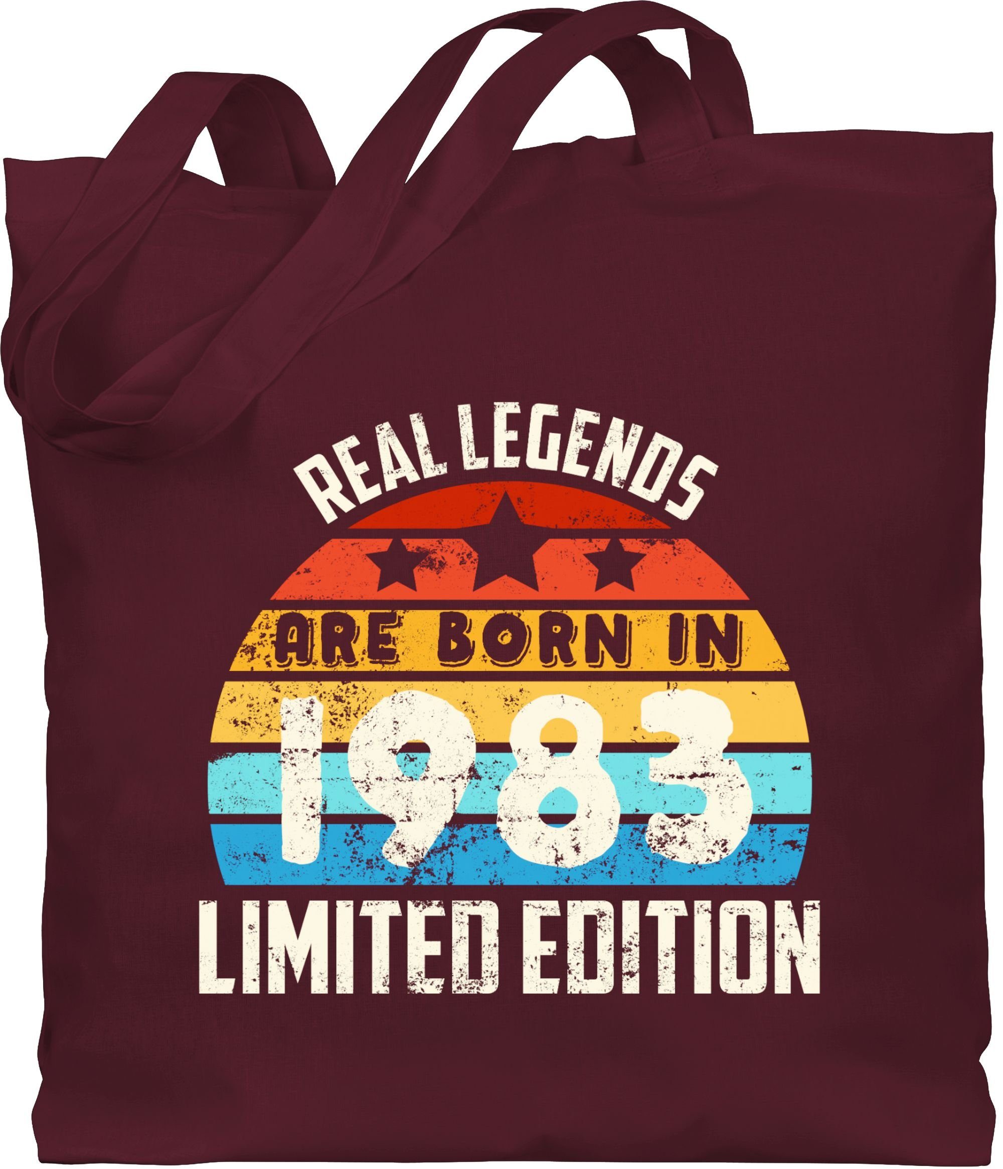 Limited are in Edition Legends Geburtstag Vintage Real 1983 Bordeauxrot Vierzigster, born 1 Shirtracer Umhängetasche 40.