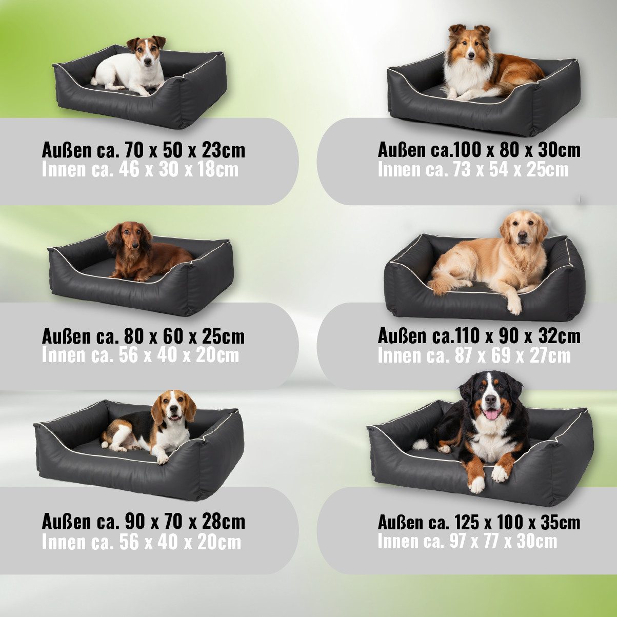 CopcoPet Tierbett Orthopädisches Hundebett / Wendebett Kleine bis Große Hunde, Kunstleder – Bild 4 von 5