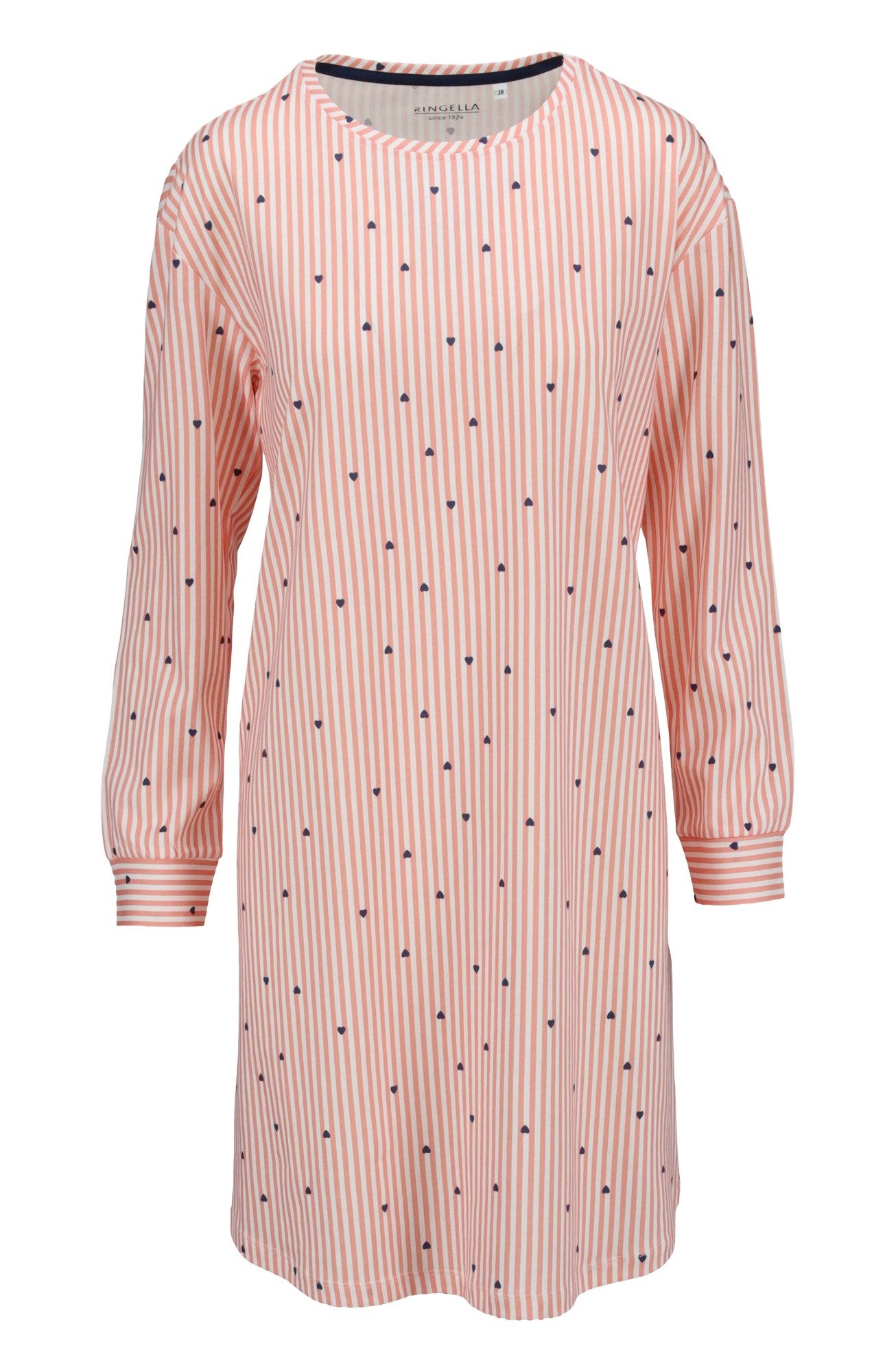 Ringella Nachthemd Sleepshirt mit Streifendessin und Herzen (1-tlg) Reine Baumwolle in Single Jersey-Qualität