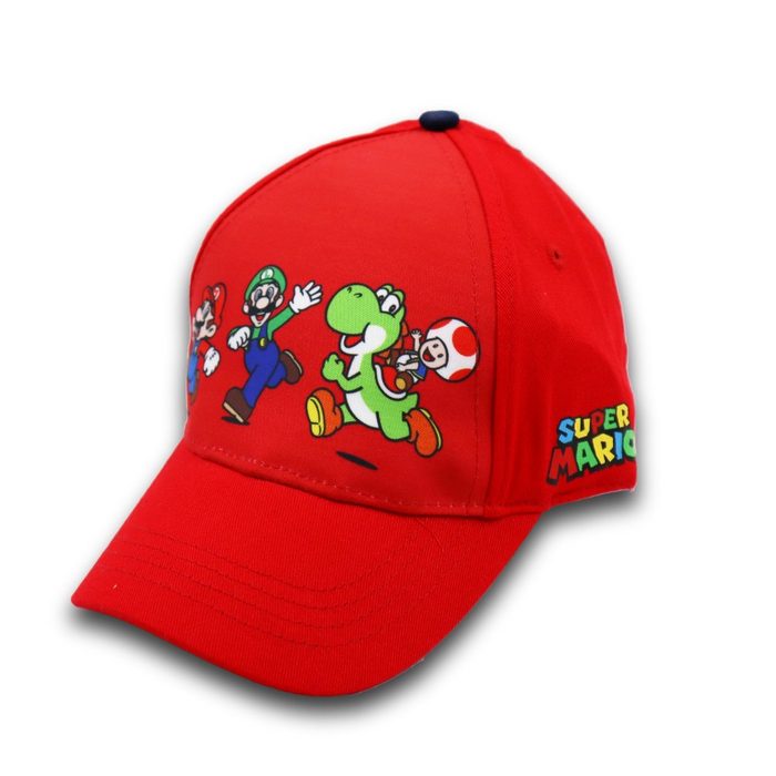 Super Mario Baseball Cap Mario Luigi Yoshi Basecaps Gr. 52 oder 54 in Blau oder Rot