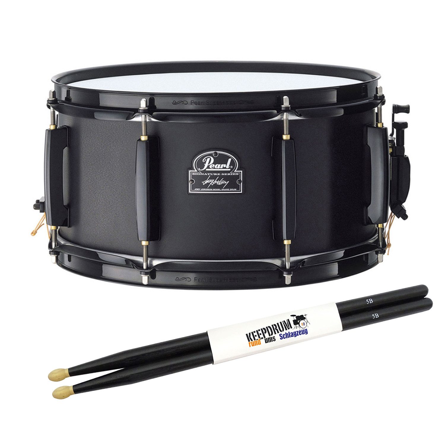 Schlagzeug Pearl JJ1365N Jordison Snare Drum mit Schlagzeugstöcken 5BB