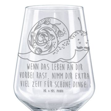 Mr. & Mrs. Panda Rotweinglas Schnecke Sir - Transparent - Geschenk, Lebenseinstellung, Lebenszeit, Premium Glas, Unikat durch Gravur