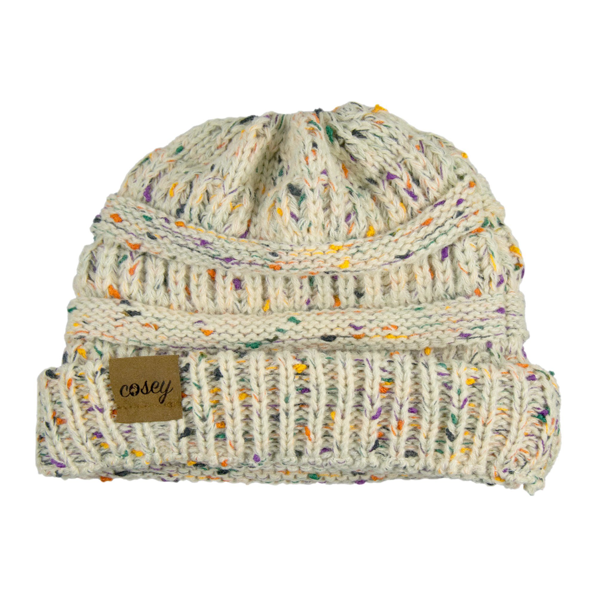 cosey Strickmütze Pferdeschwanz-Mütze mit Zopfloch für günstig online kaufen