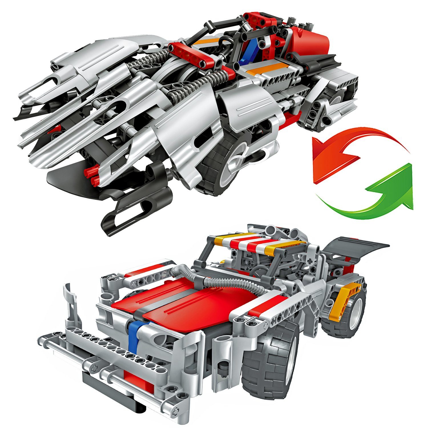 FunTomia 2in1 Sportwaqen / Cyber Car - Ferngesteuert Konstruktionsspielsteine, (326 St)