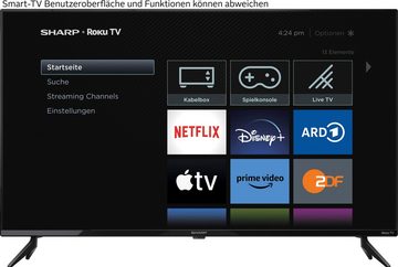 Sharp 2T-C40FDx LED-Fernseher (100 cm/40 Zoll, Full HD, Smart-TV, Roku TV nur in Deutschland verfügbar, Rahmenlos, HDR10, Dolby Digital)