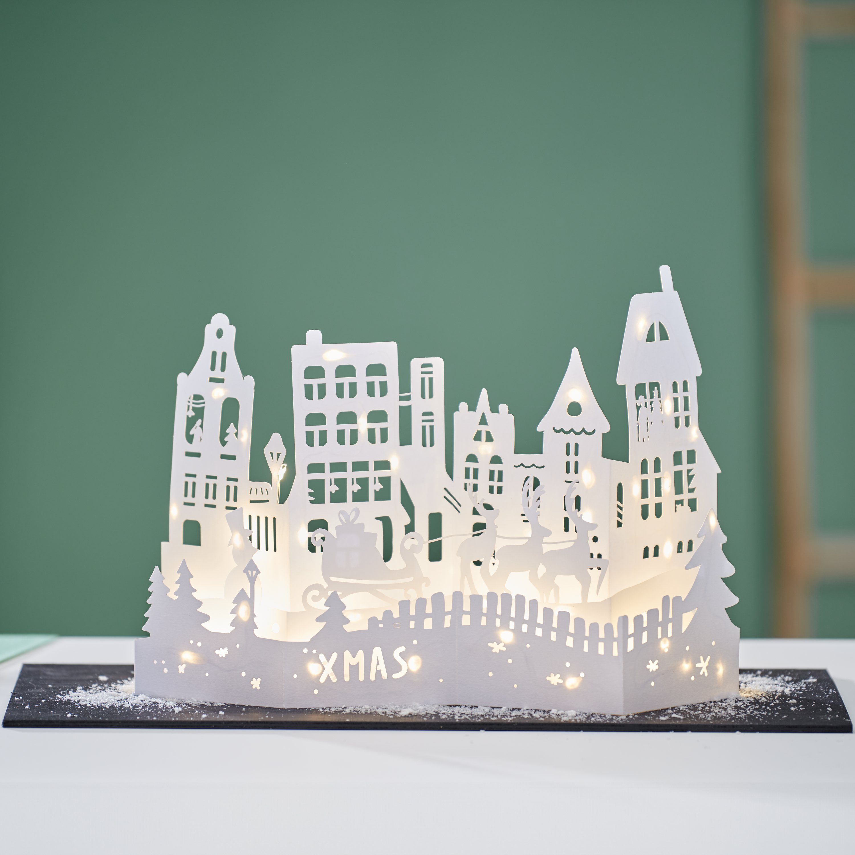 VBS Бумагаdekoration Бумага Silhouette Weihnachtsdorf, 42 cm x 26 cm