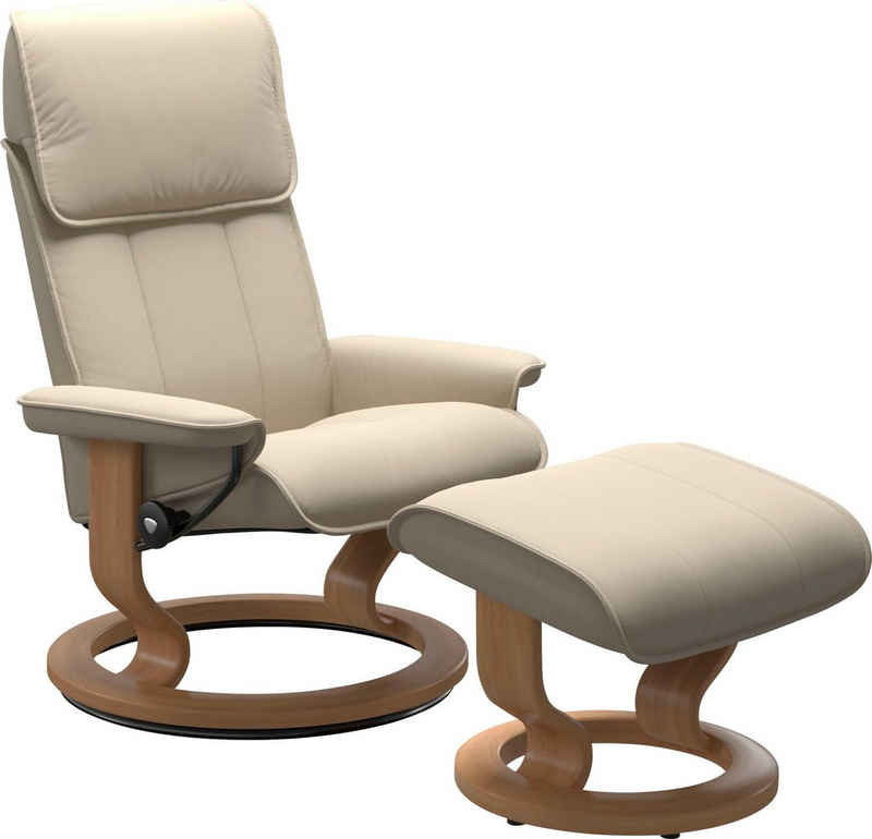 Stressless® Relaxsessel Admiral (Set, Relaxsessel inkl. Hocker), mit Classic Base, Размер M & L, Gestell Eiche