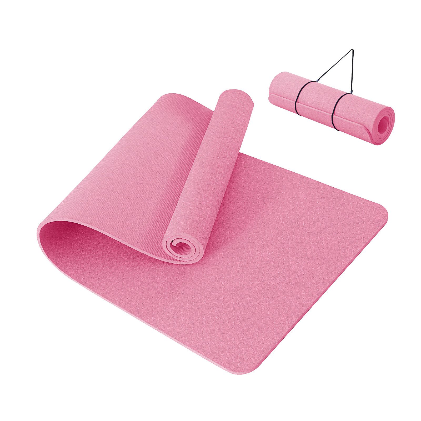 Yogamatte 6er-Set Gymnastikmatten mit Tragegurt – 10 mm dick, 183x61 cm