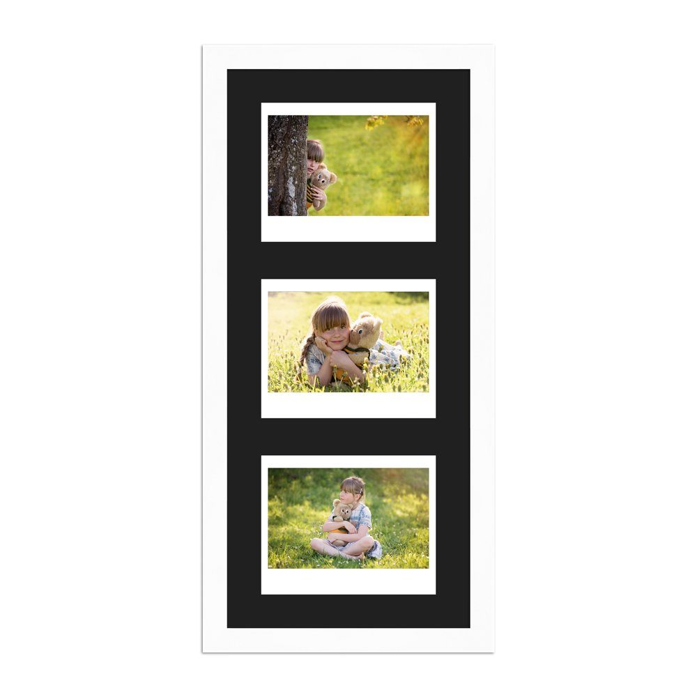WANDStyle Bilderrahmen H950, für 3 Bilder, Modern im Instax Wide Format, Weiß | Einzelrahmen
